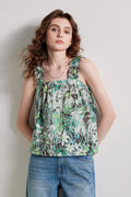 100% Cotton Floral Oil Painting Print Tank Top