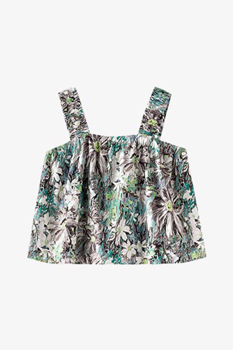 100% Cotton Floral Oil Painting Print Tank Top