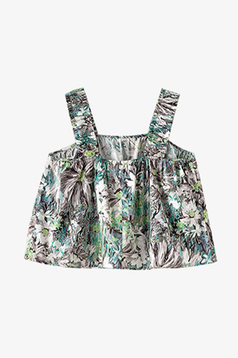 100% Cotton Floral Oil Painting Print Tank Top