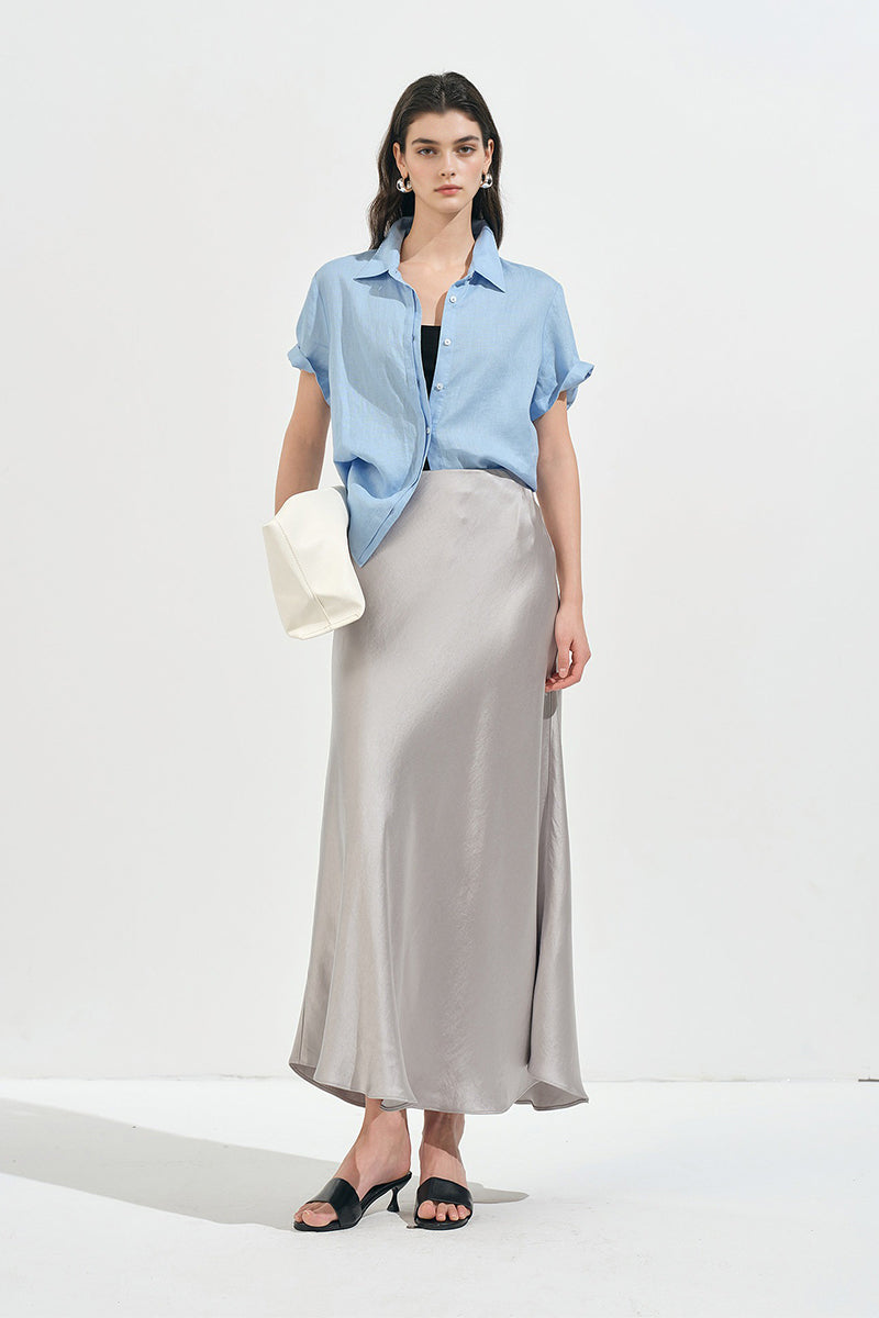 100% European Linen Relaxed Short-Sleeve Shirt