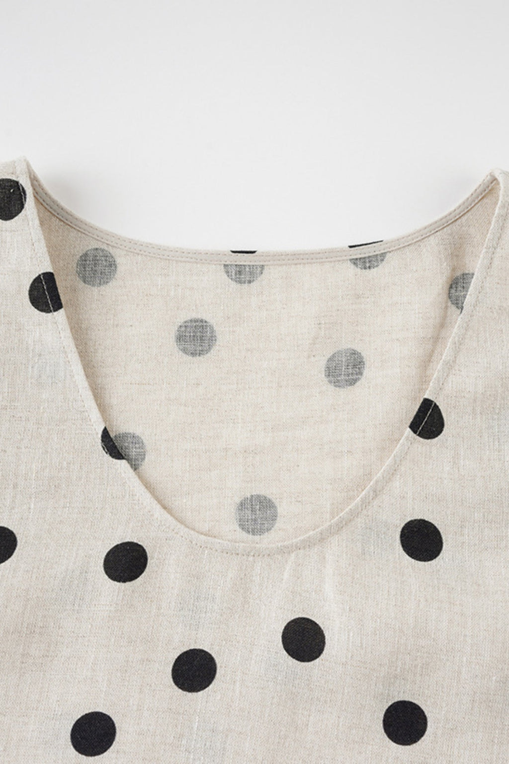 100% Heavy Linen Polka Dot Shell Tank Top