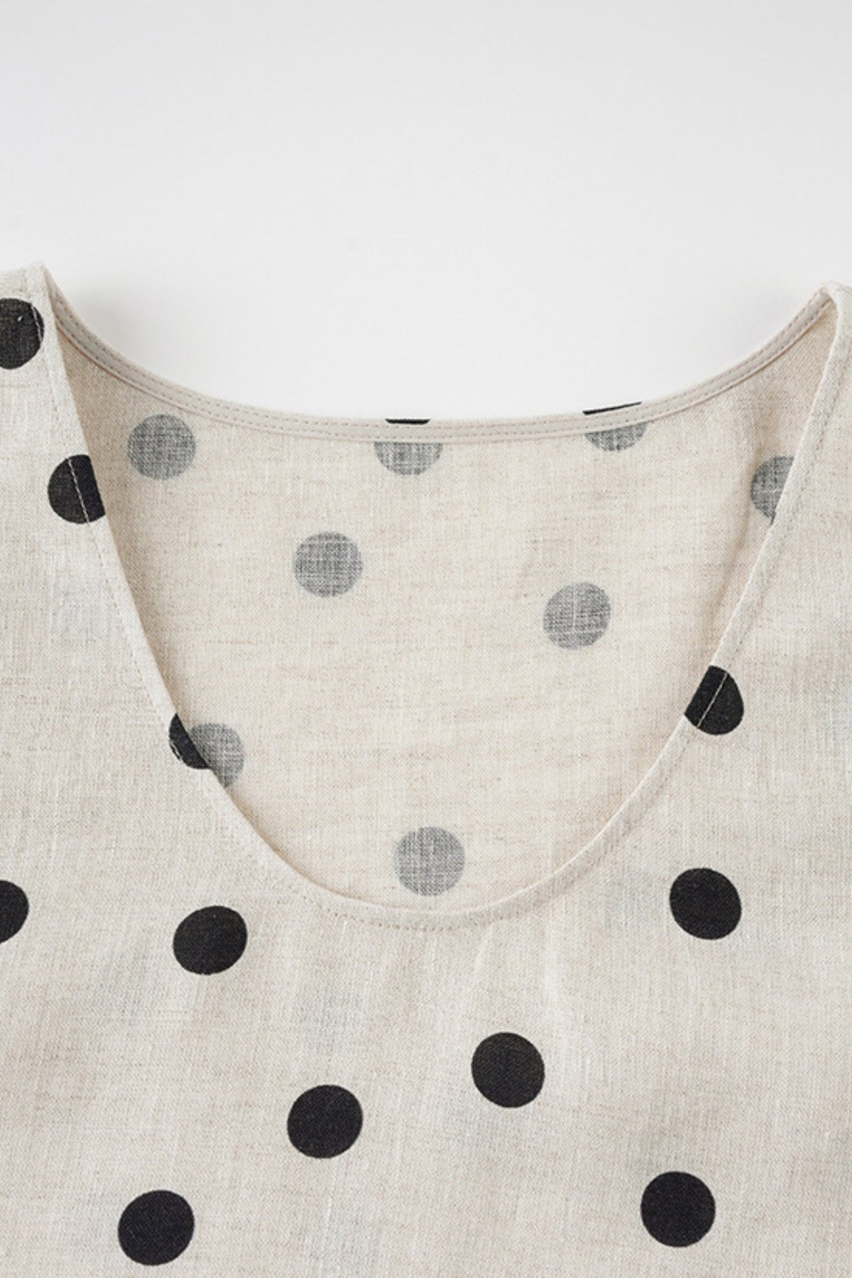 100% Heavy Linen Polka Dot Shell Tank Top