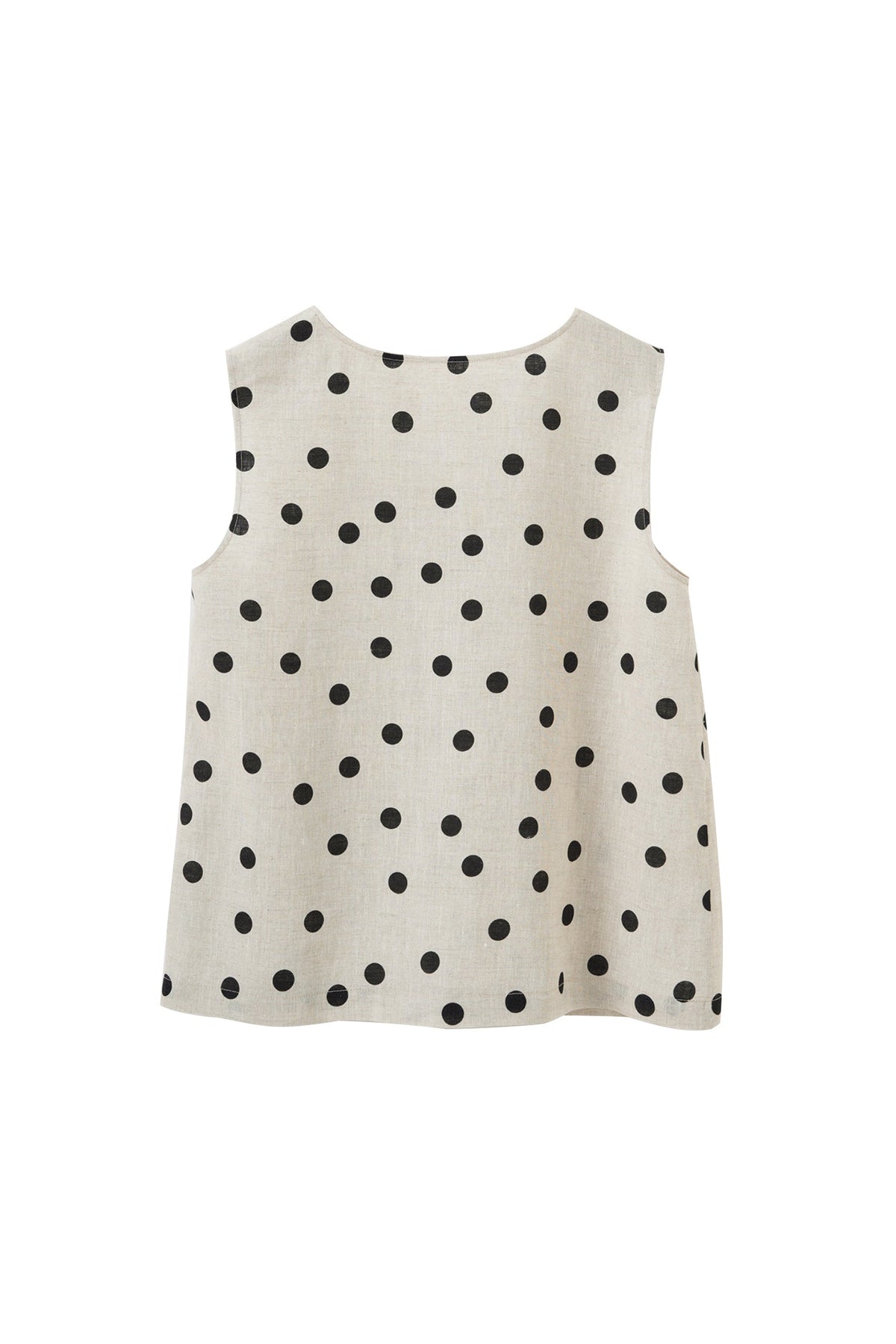 100% Heavy Linen Polka Dot Shell Tank Top