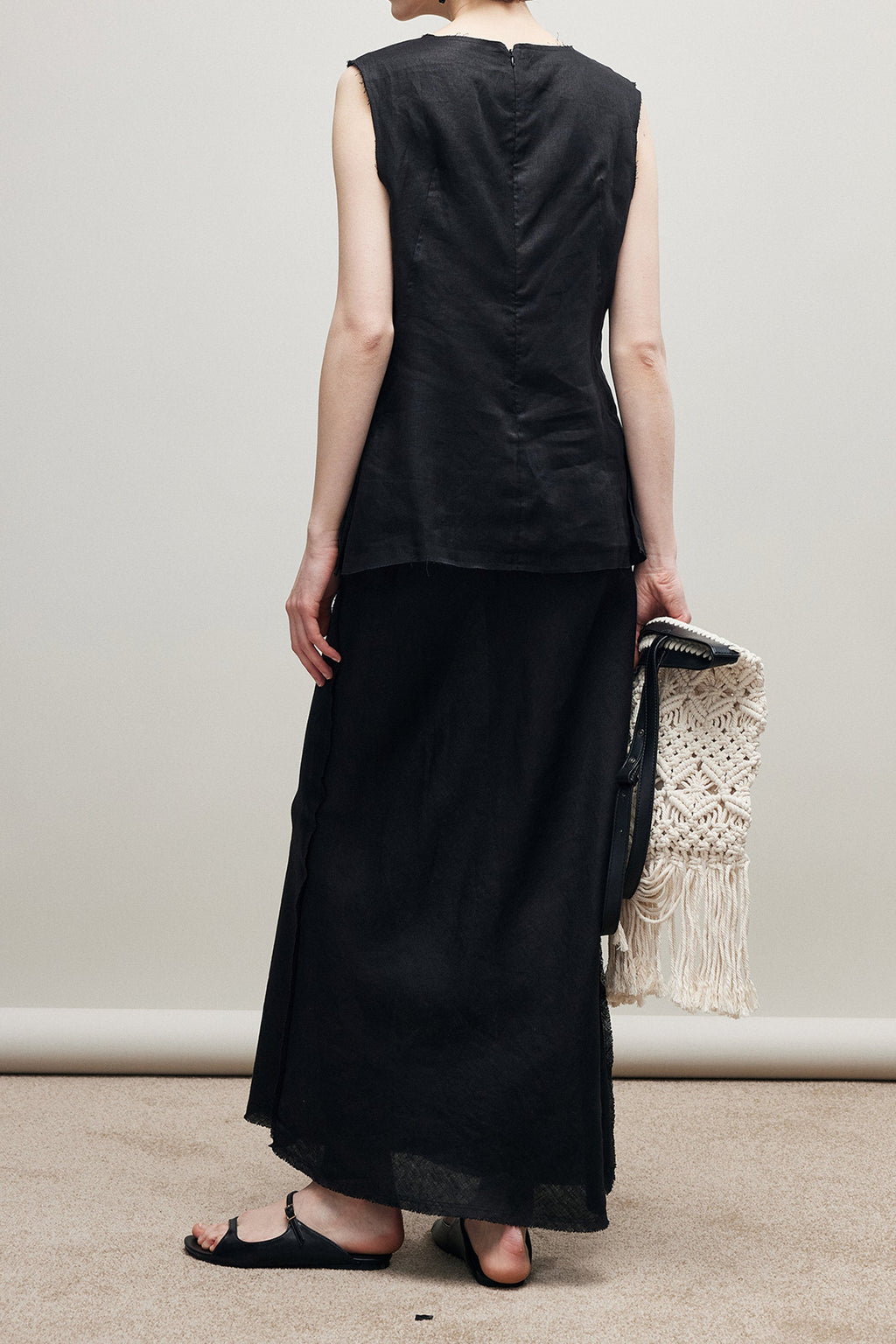 100% Linen Breathable Sleeveless Top with Pocket