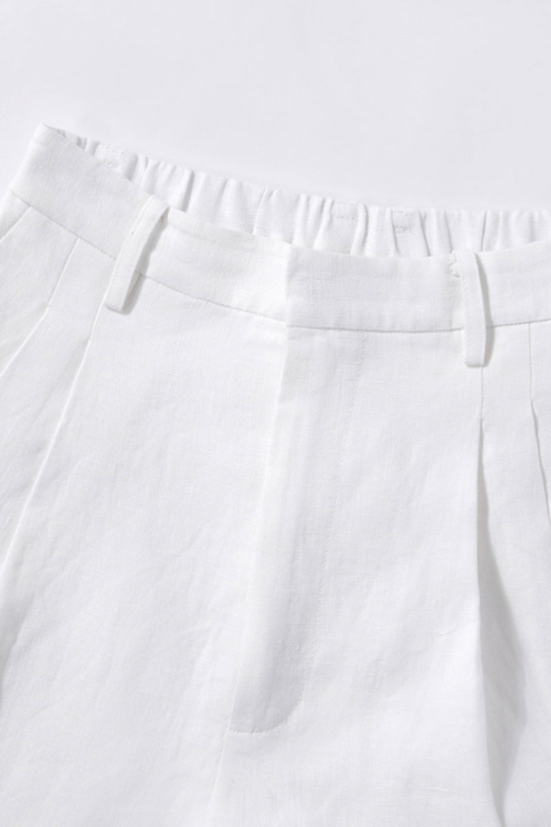 100% Linen Three Piece Vest Set with Shorts and Pants