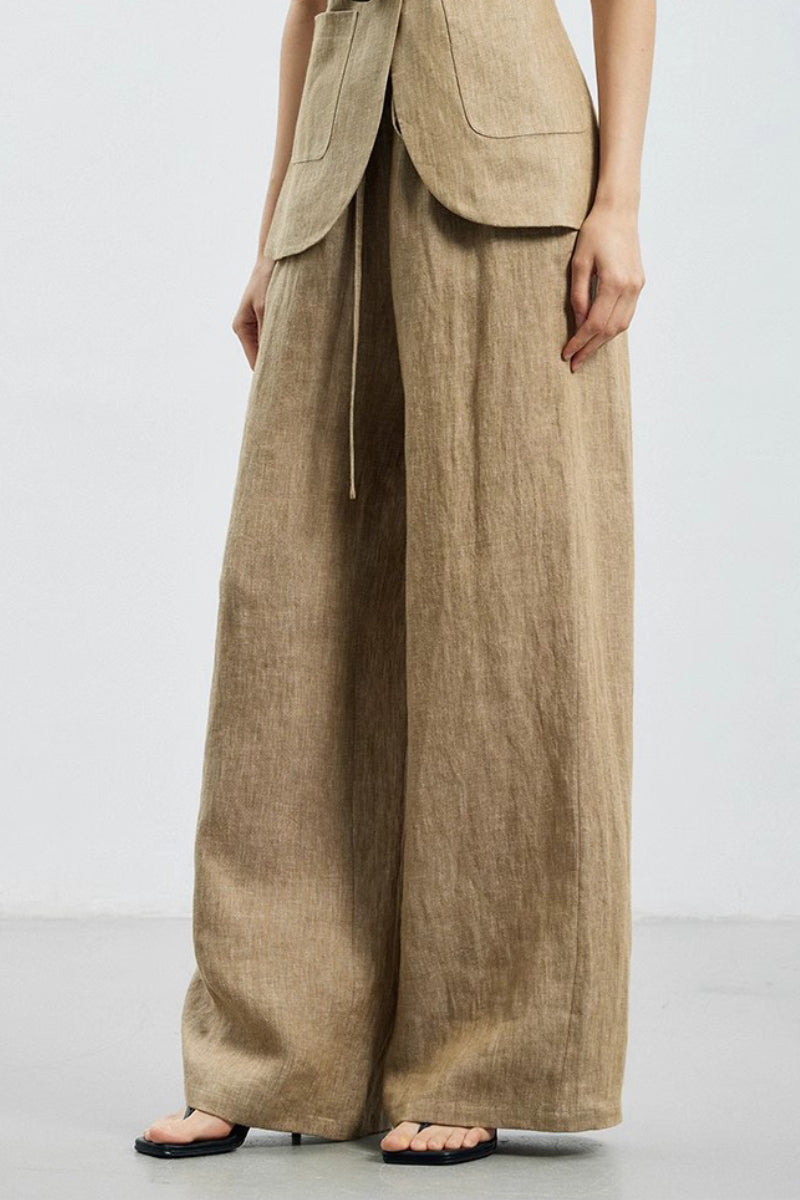 100% Linen Three Piece Vest Set with Shorts and Pants