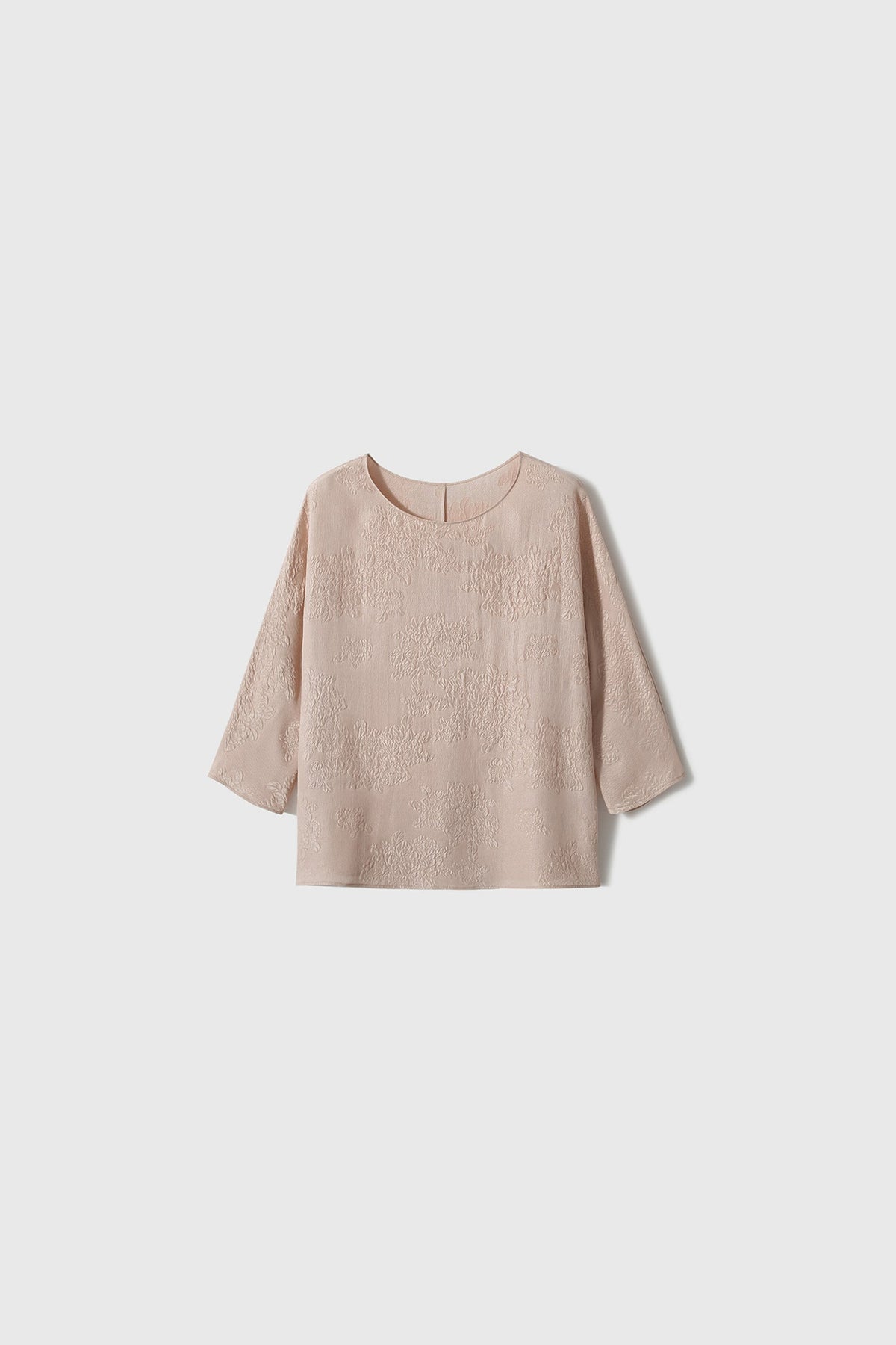 100% Silk Loose Jacquard Blouse for Office