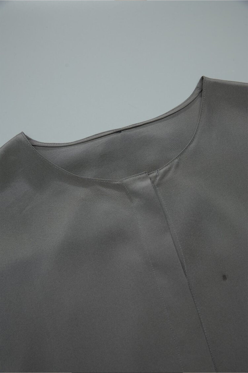 100% Silk Collarless Long Sleeve Blouse with Detachable Scarf