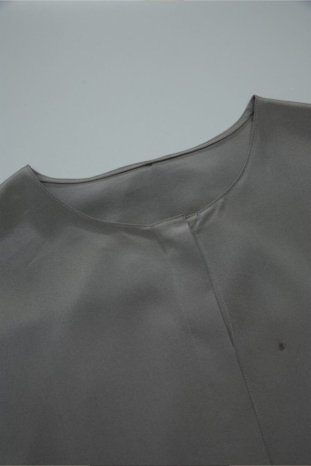 100% Silk Collarless Long Sleeve Blouse with Detachable Scarf