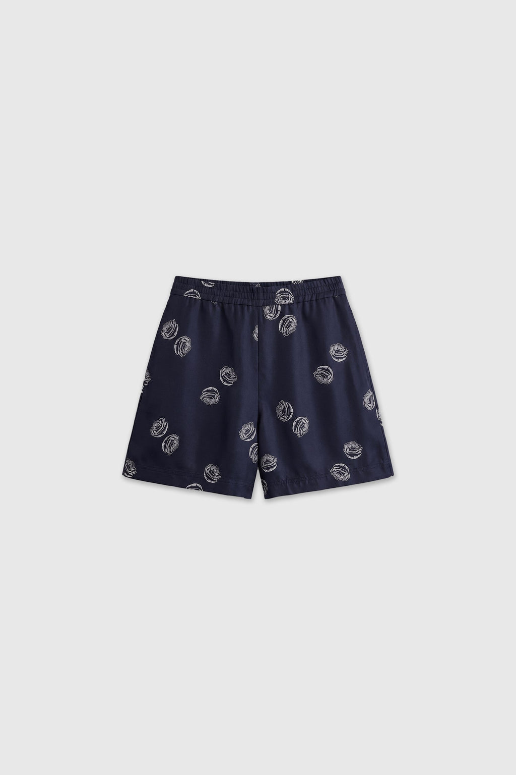 100% Silk Floral Print A-Line Shorts