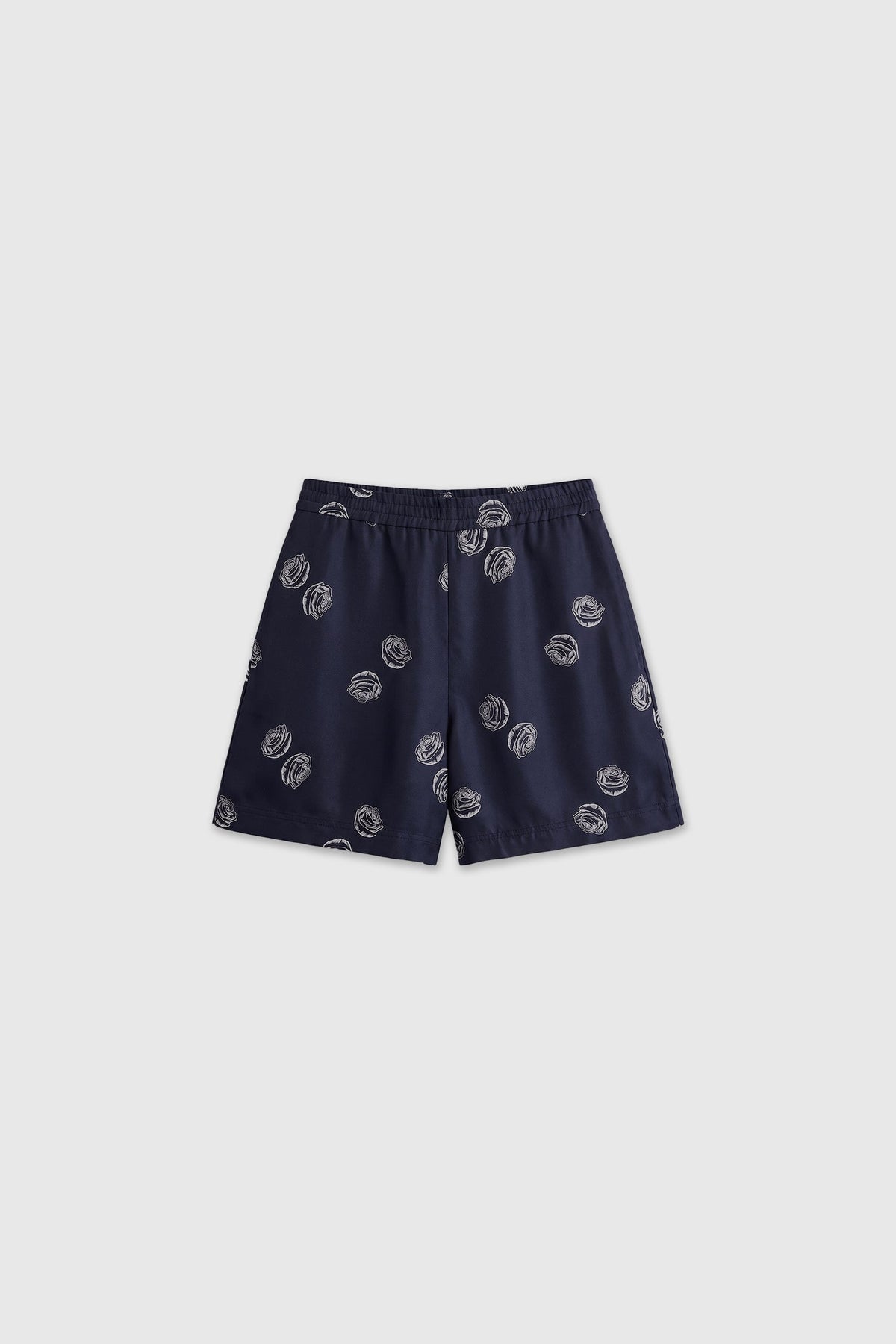 100% Silk Floral Print A-Line Shorts