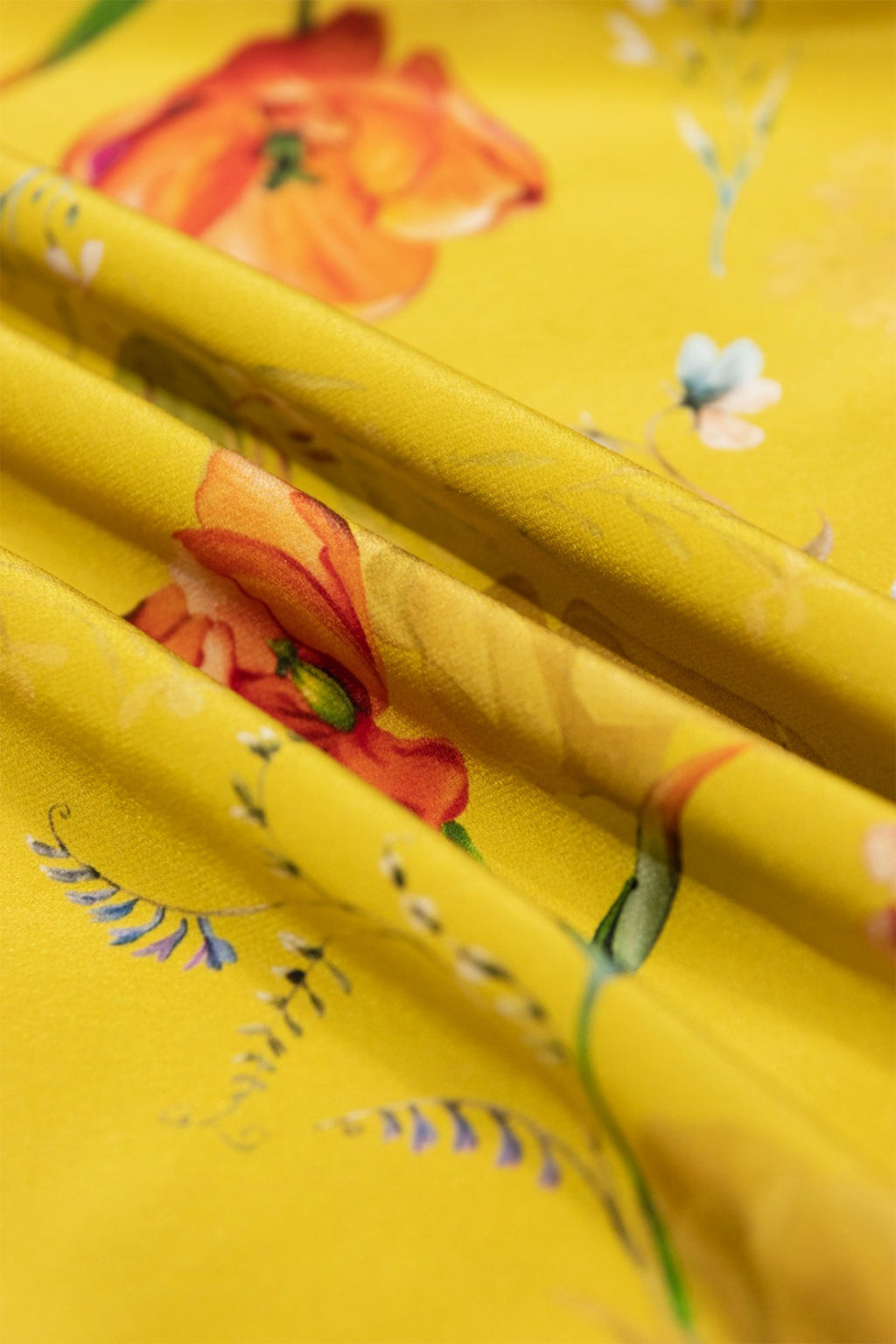 100% Silk Floral Printed A-Line Knee Length Skirt