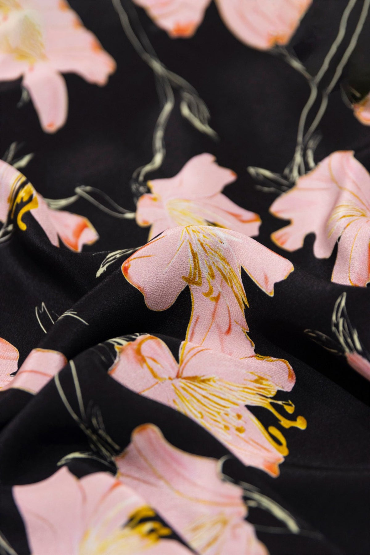100% Silk Floral Printed A-Line Knee Length Skirt