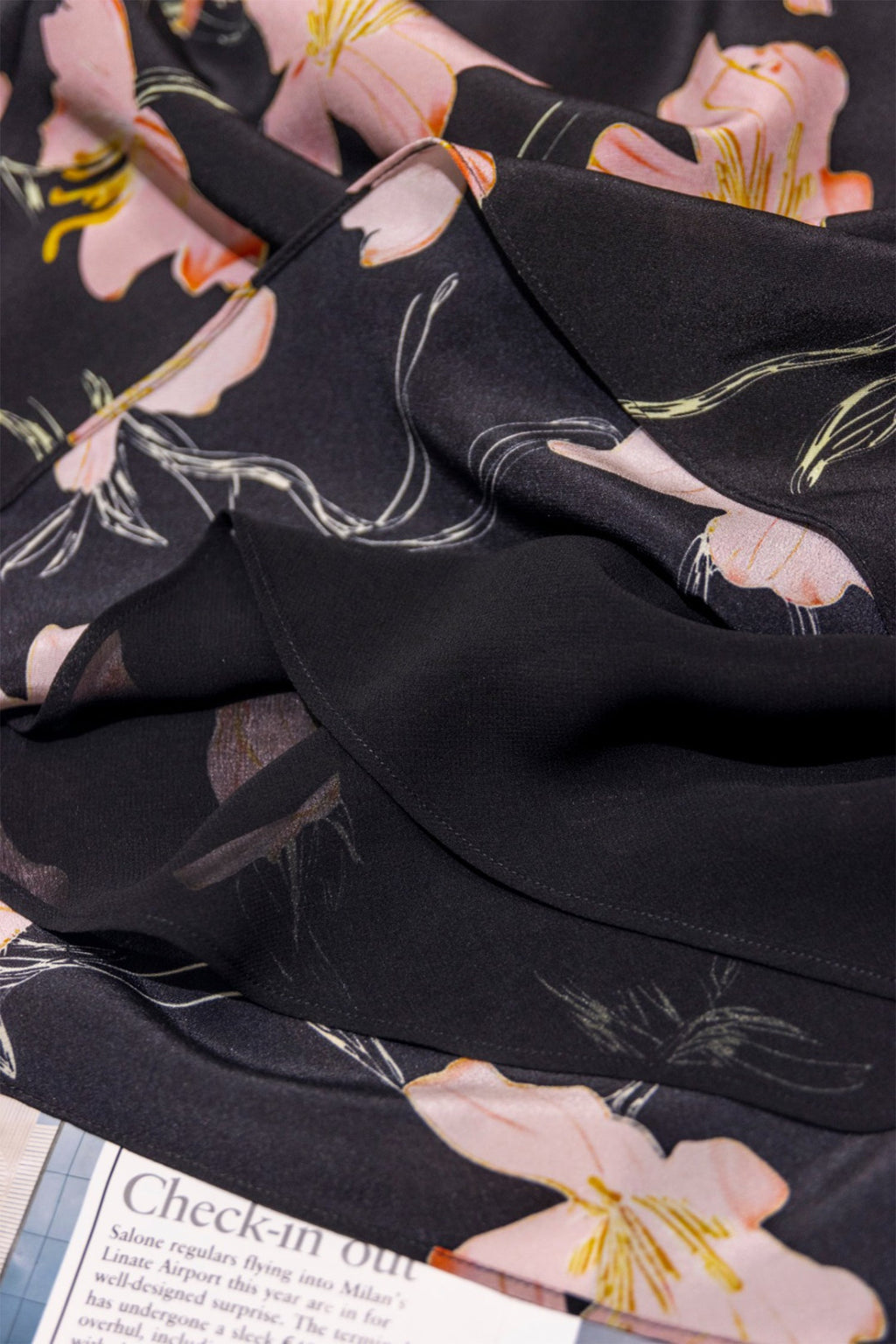 100% Silk Floral Printed A-Line Knee Length Skirt