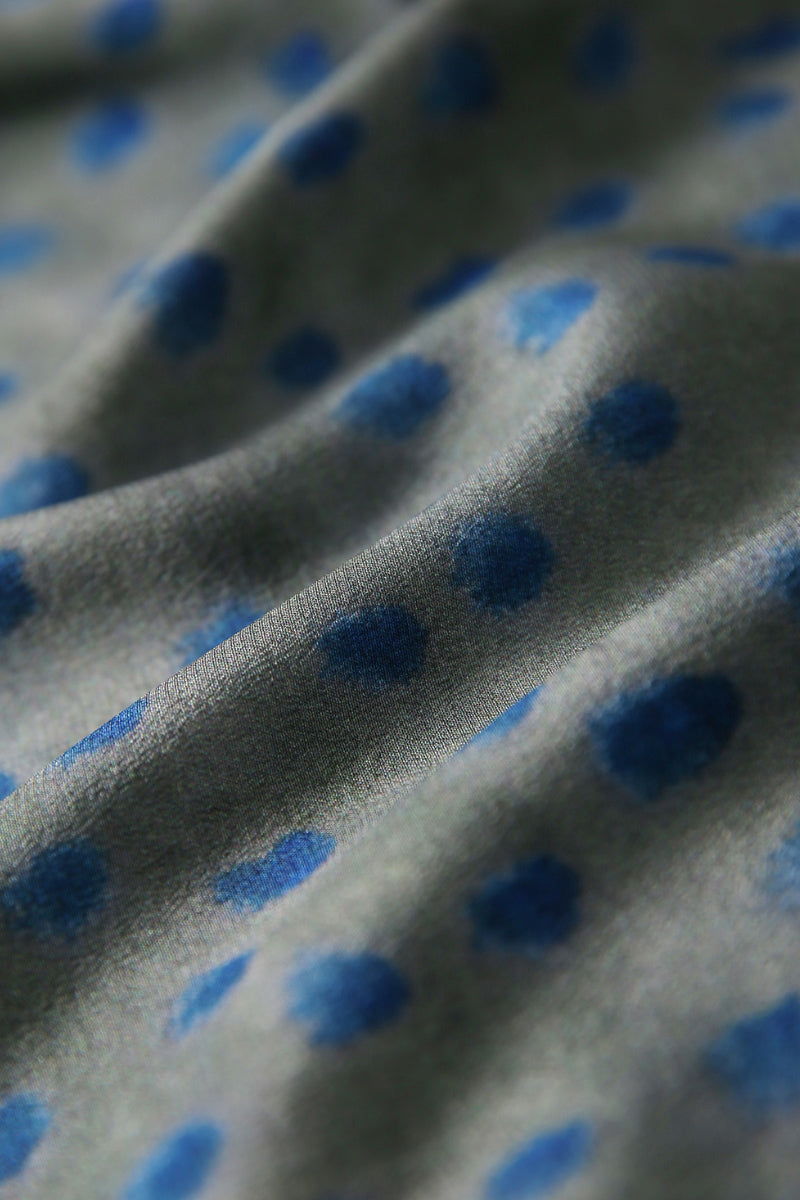 100% Silk Polka Dot Crepe Midi Skirt