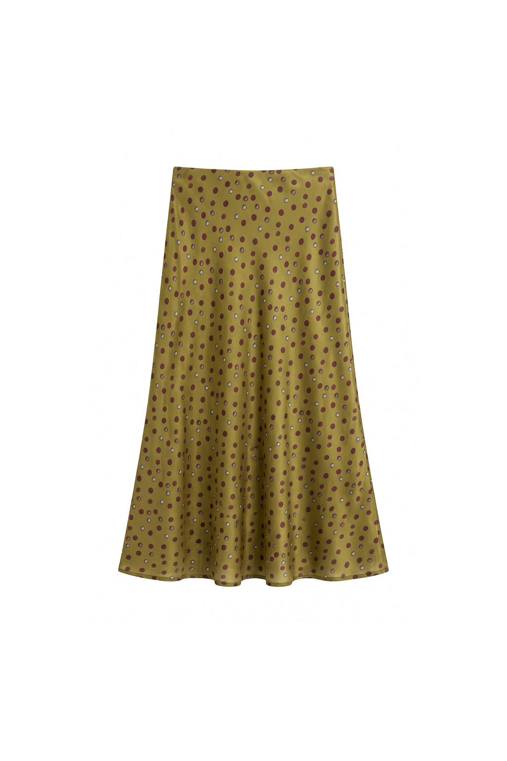 100% Silk Printed A-Line Flowy Midi Skirt
