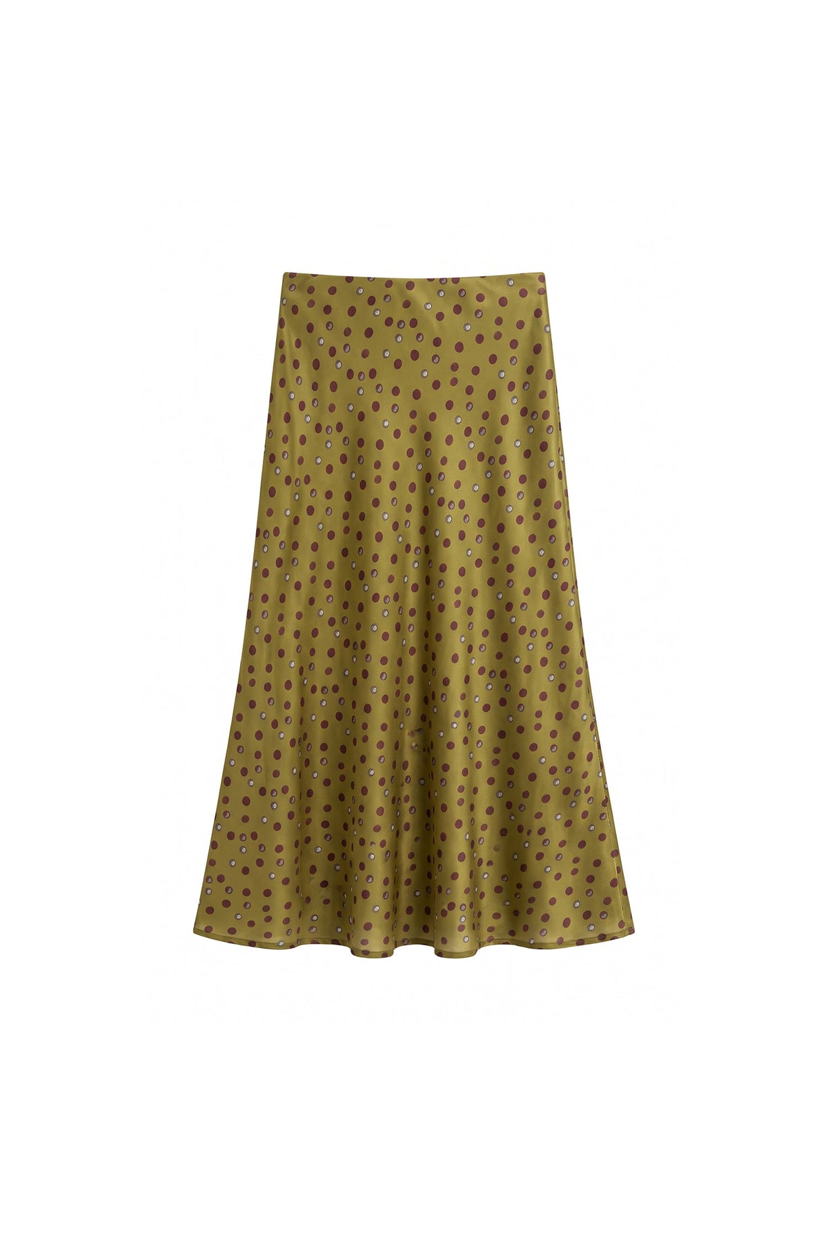 100% Silk Printed A-Line Flowy Midi Skirt