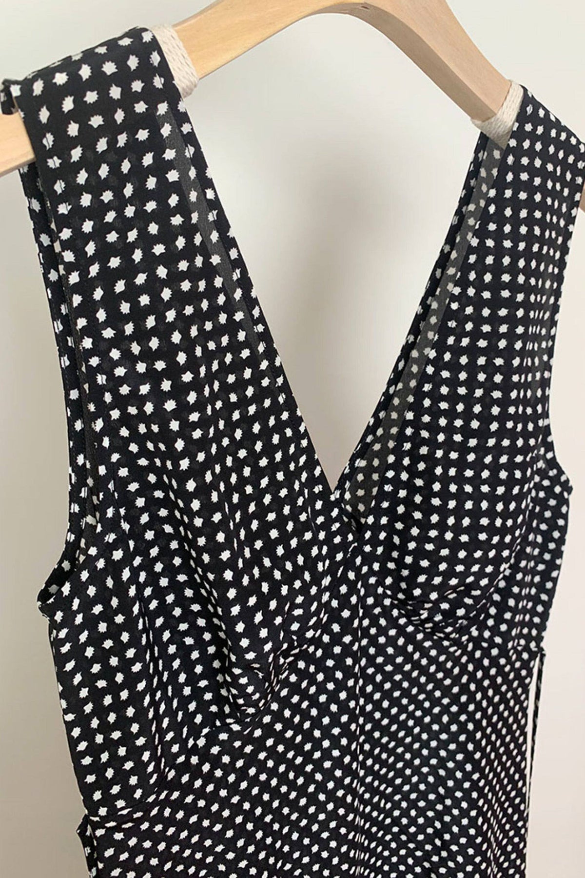 100% Silk Printed V-Neck Bias-Cut Midi Dress