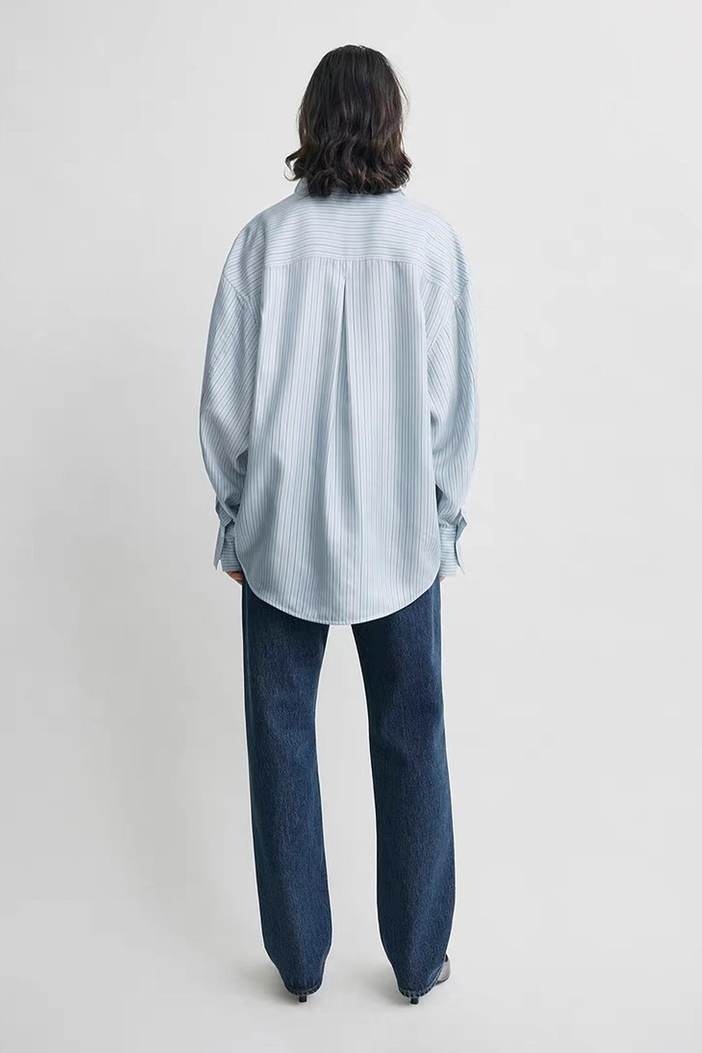 100% Silk Striped Button-Down Shirt