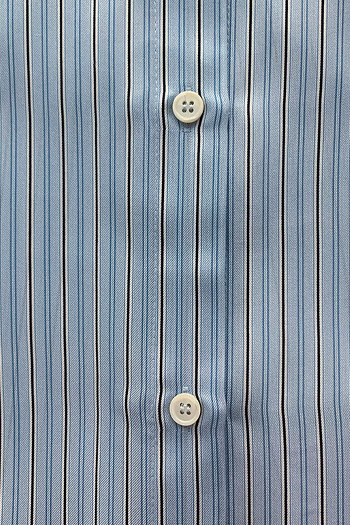 100% Silk Striped Button-Down Shirt