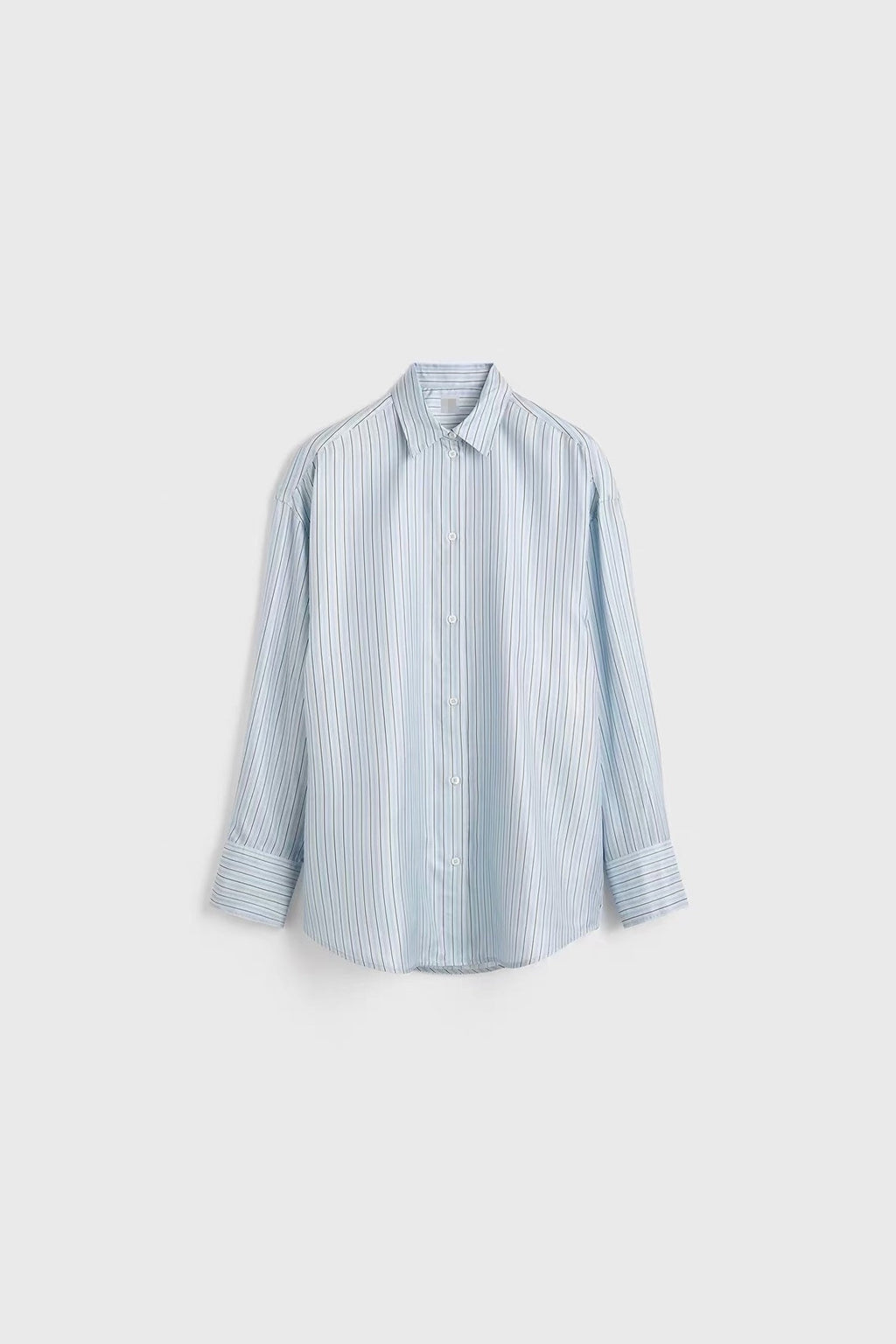 100% Silk Striped Button-Down Shirt