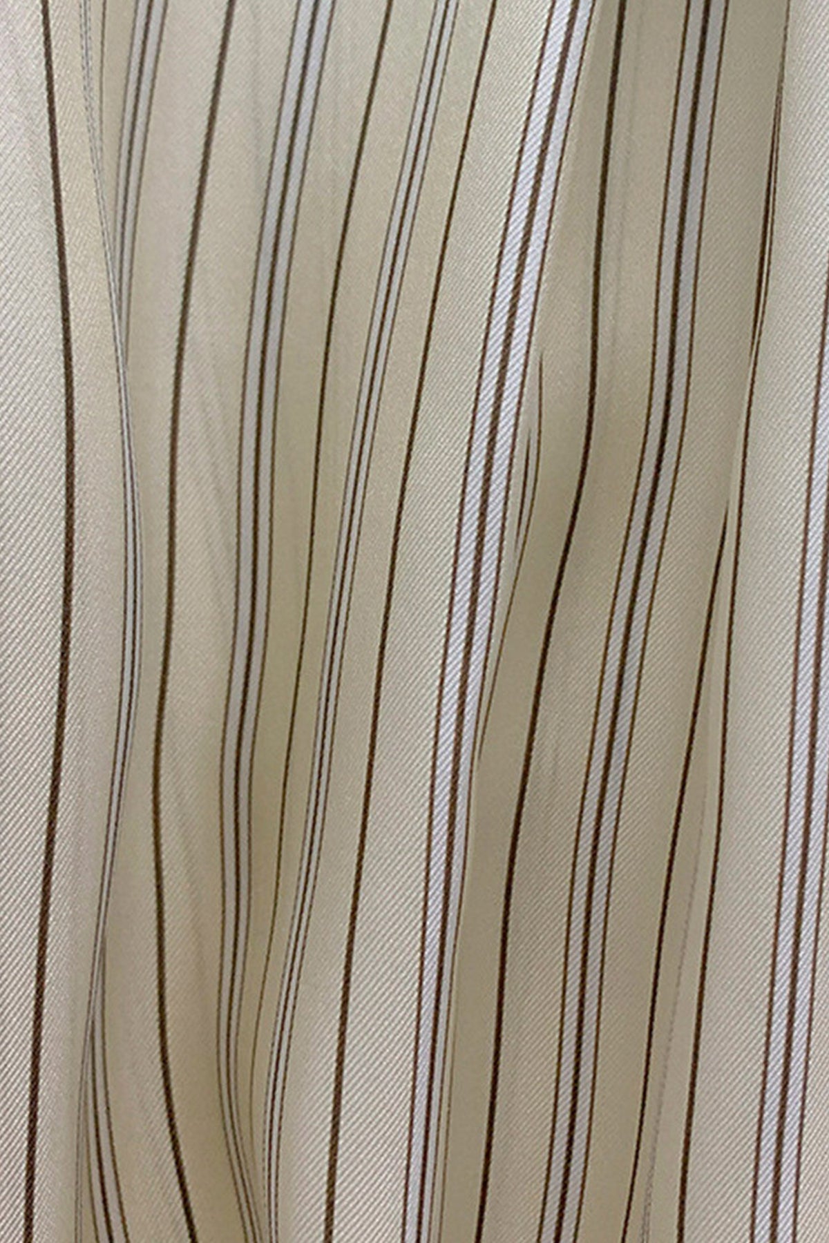 100% Silk Striped Button-Down Shirt