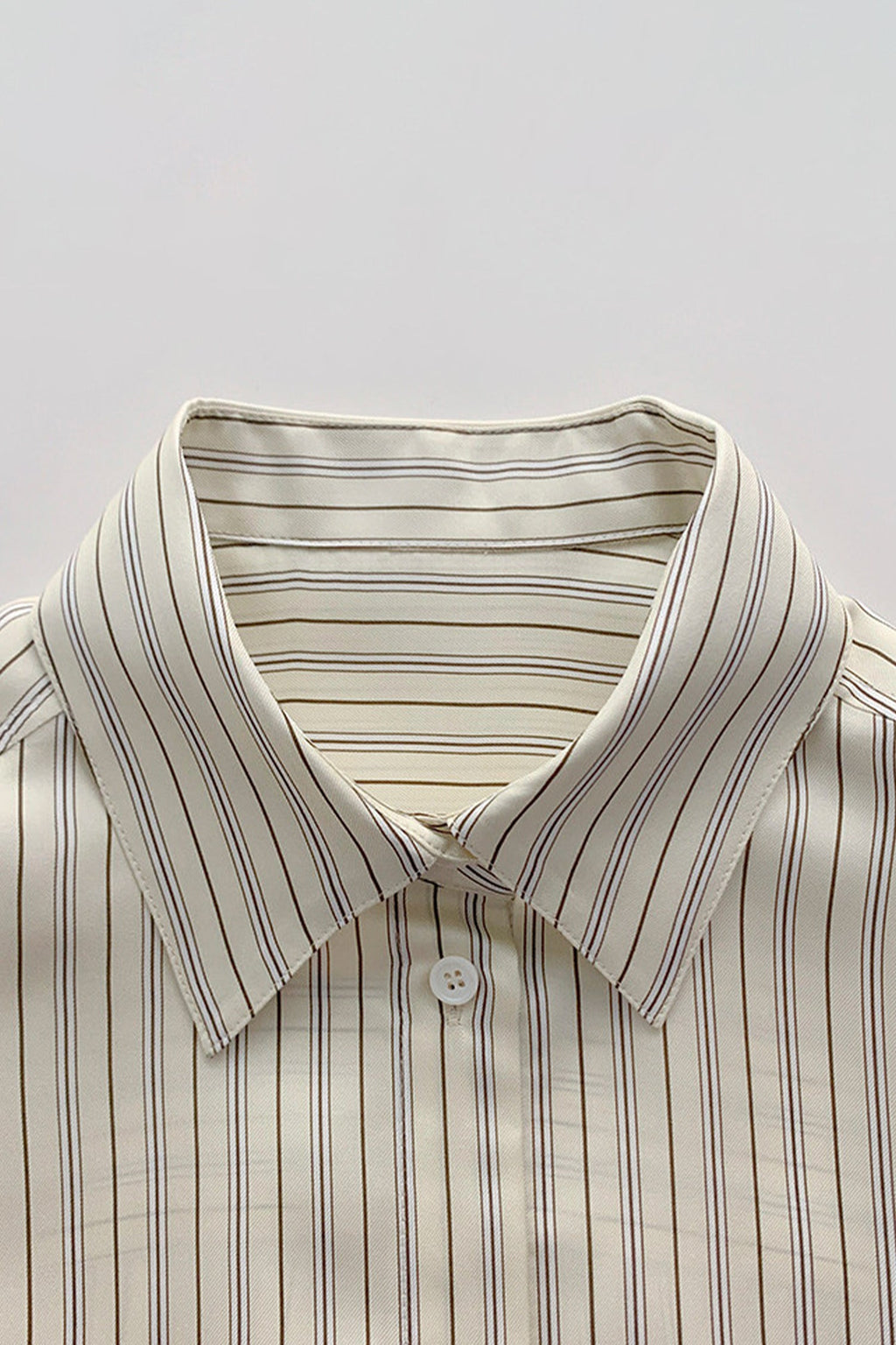 100% Silk Striped Button-Down Shirt