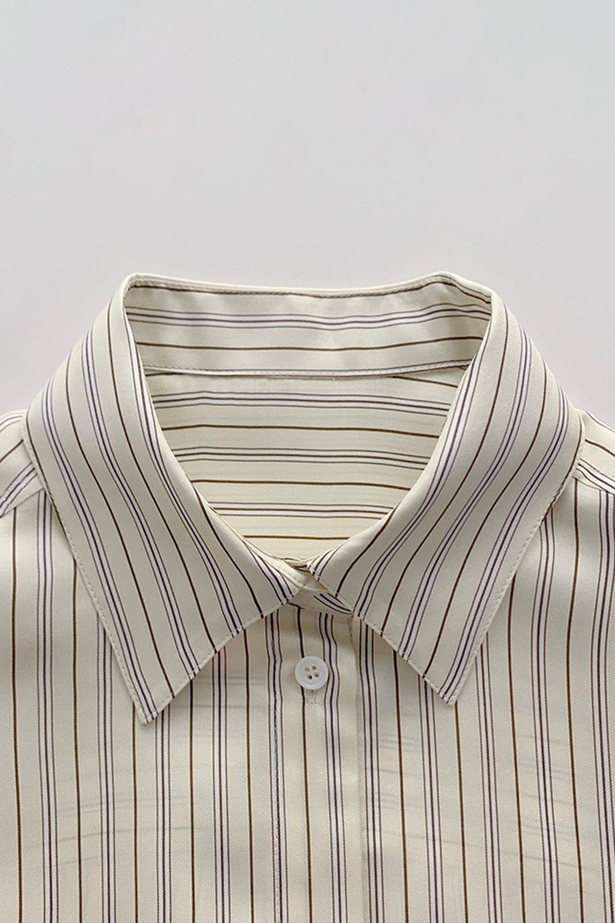 100% Silk Striped Button-Down Shirt