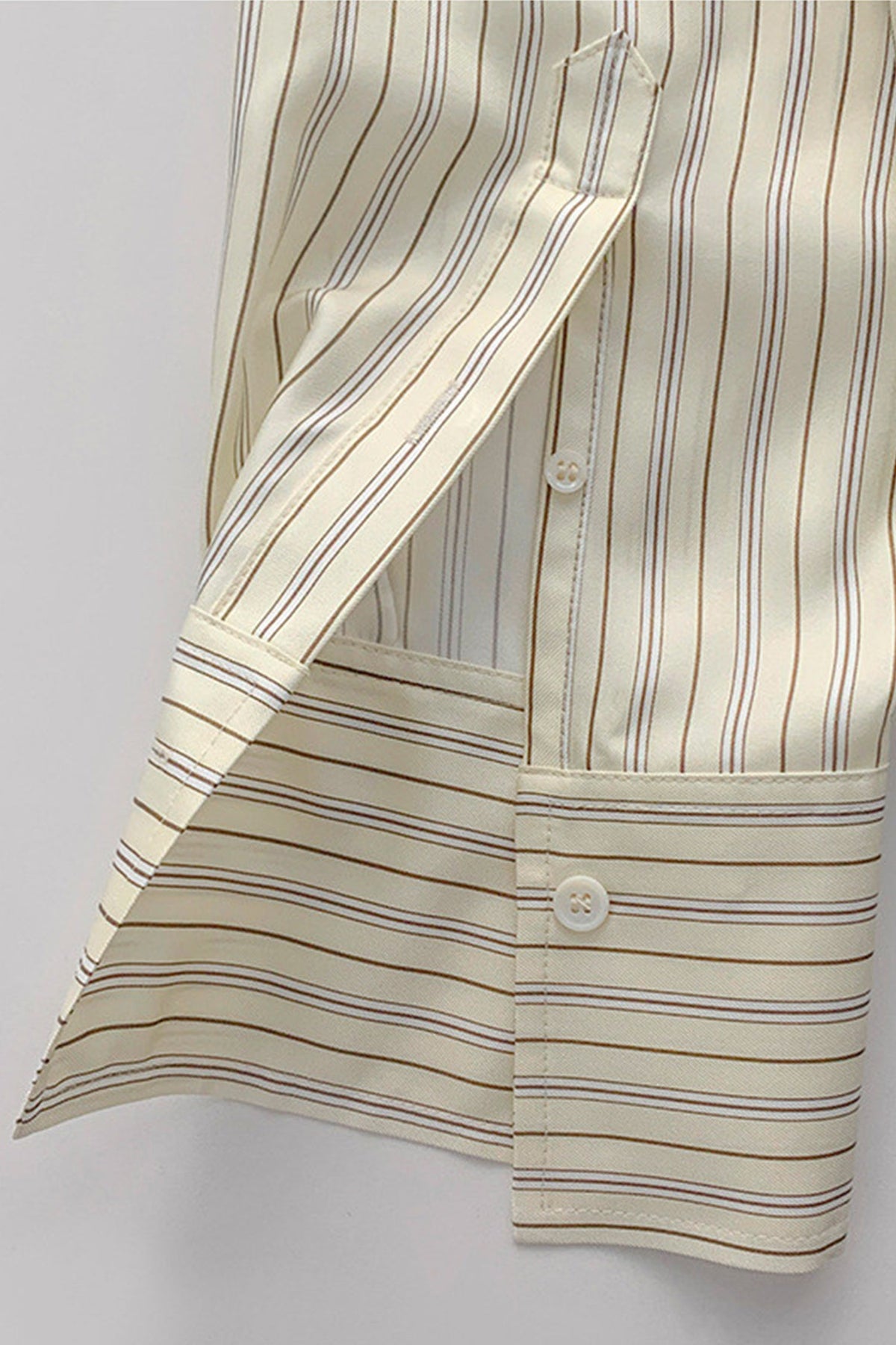 100% Silk Striped Button-Down Shirt