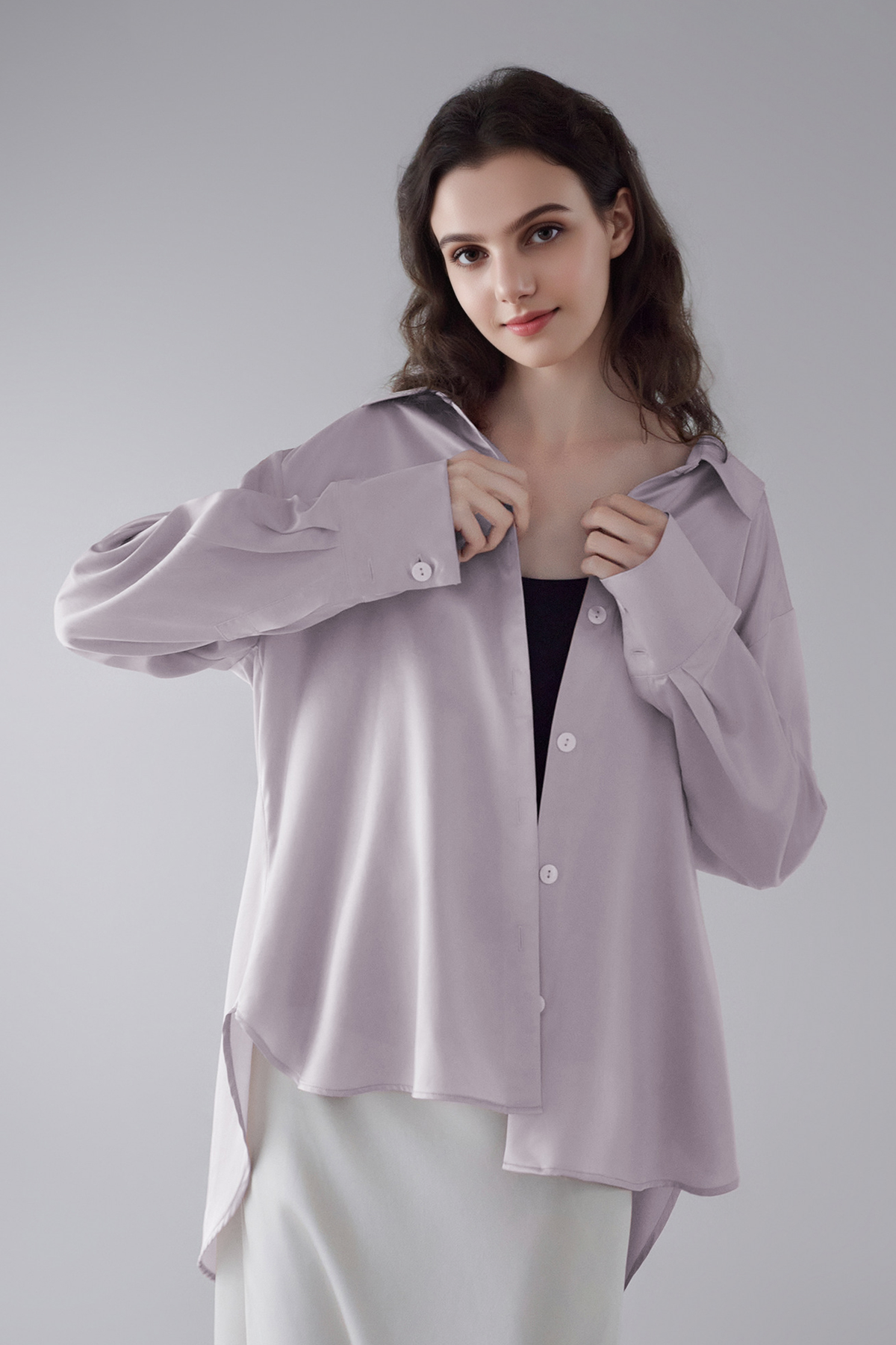 19 Momme Sandwashed Silk Button-Down Shirt