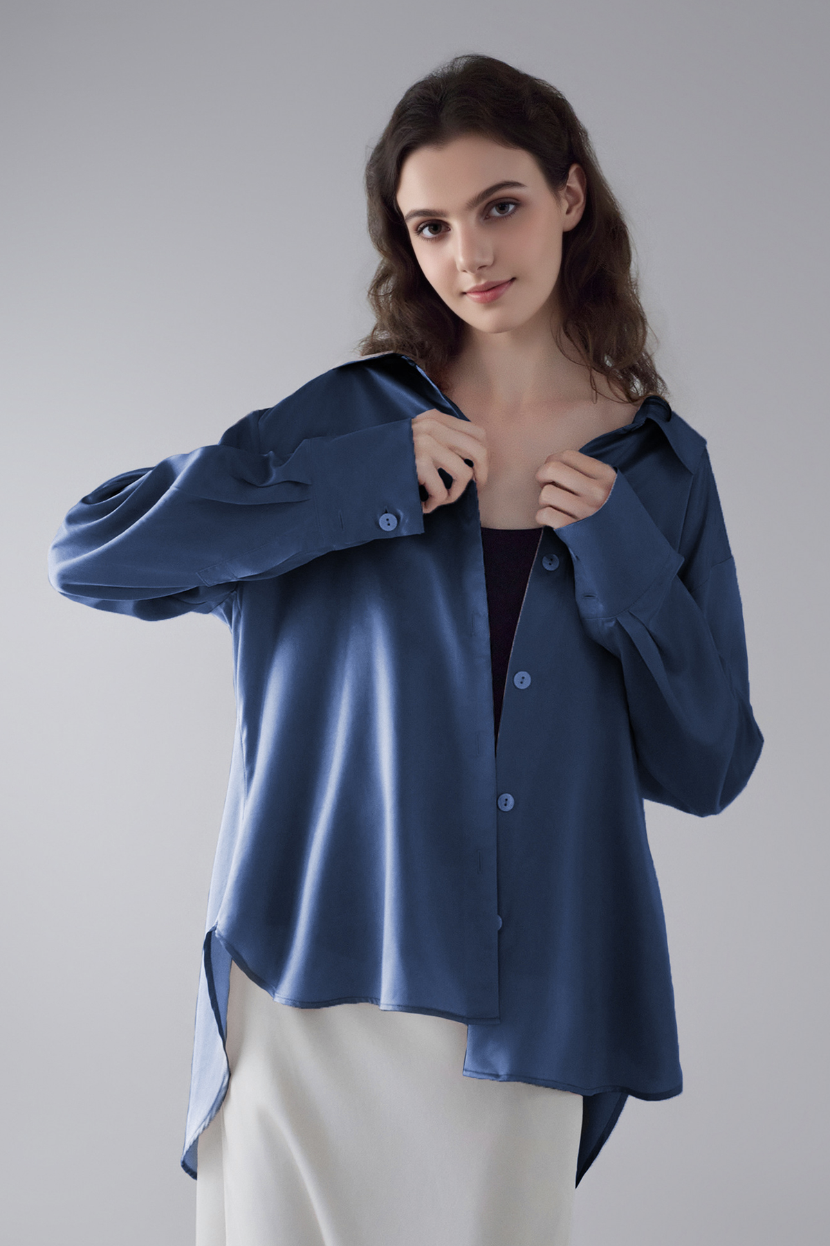 19 Momme Sandwashed Silk Button-Down Shirt