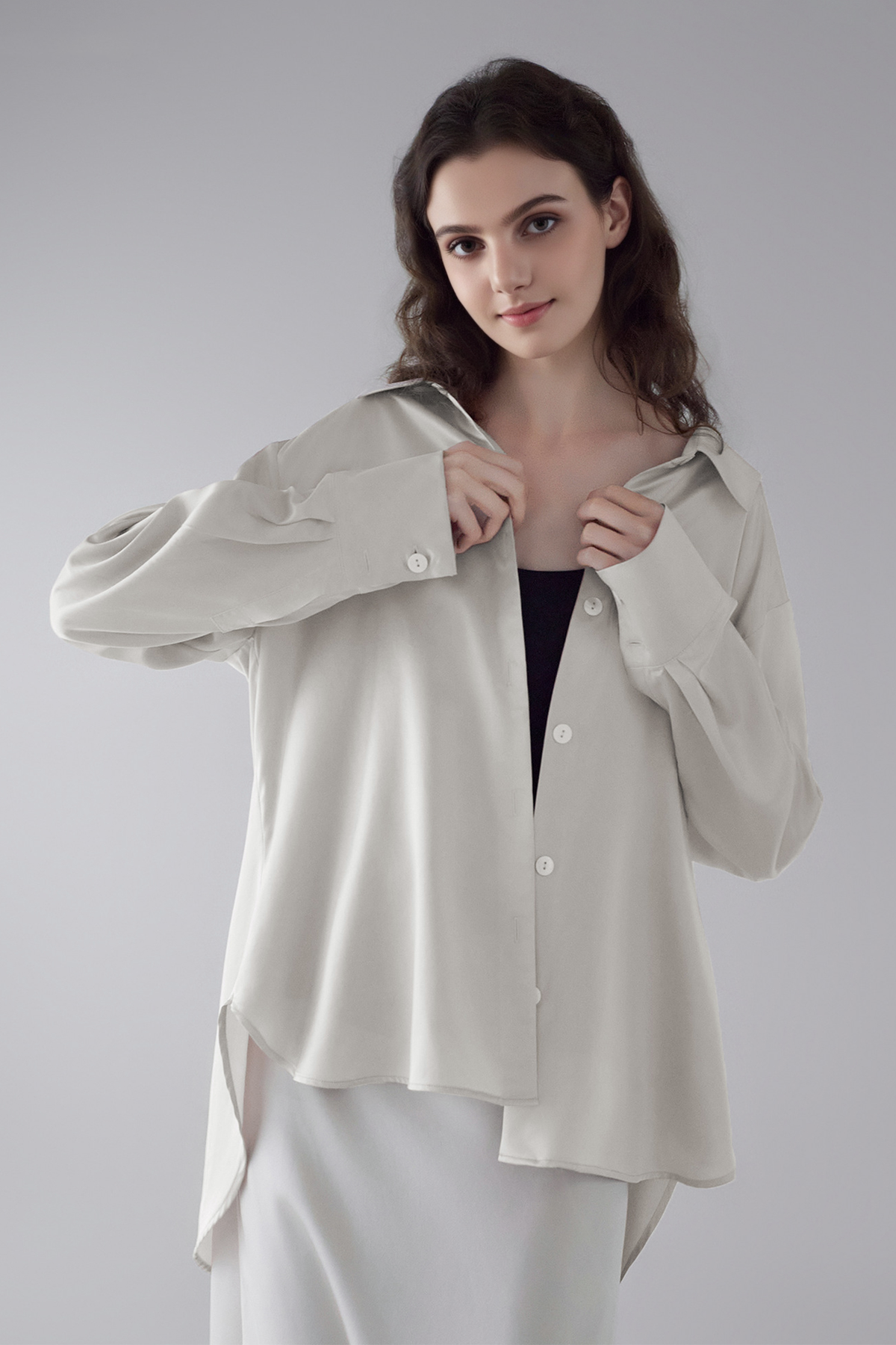 19 Momme Sandwashed Silk Button-Down Shirt