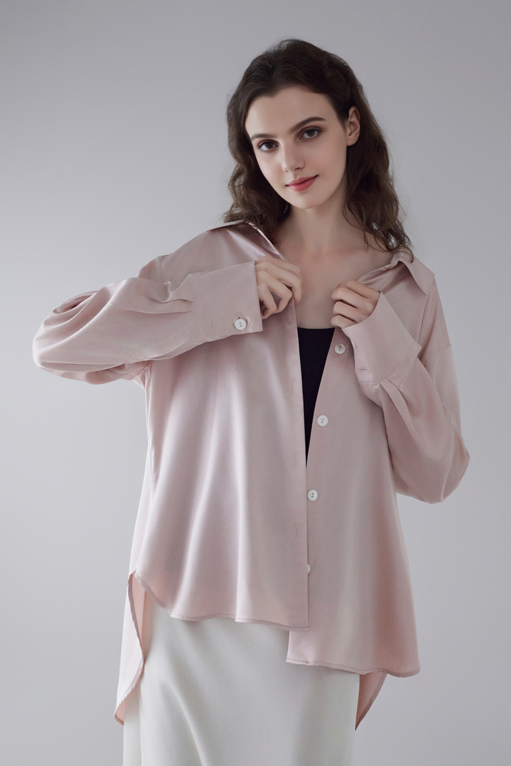 19 Momme Sandwashed Silk Button-Down Shirt