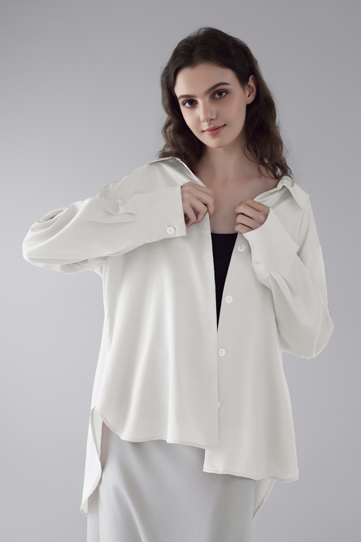 19 Momme Sandwashed Silk Button-Down Shirt