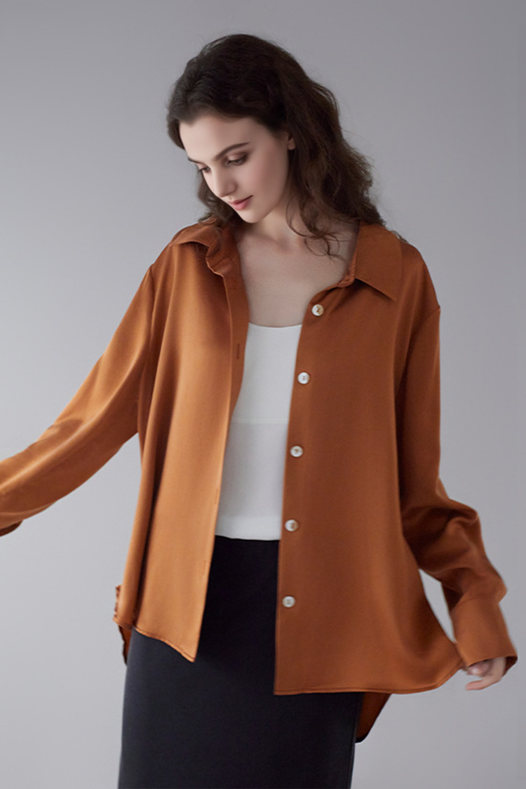 19 Momme Sandwashed Silk Button-Down Shirt