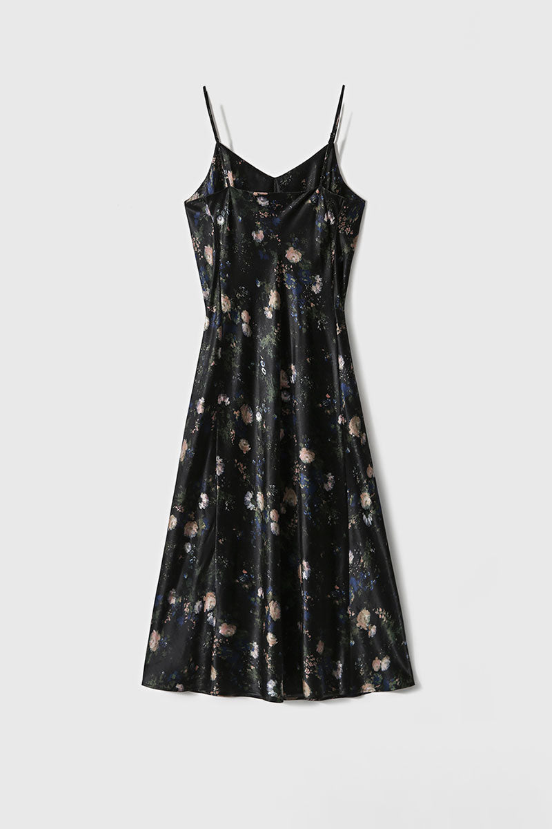 19 Momme Silk-Blend Slip Dress in Floral Print