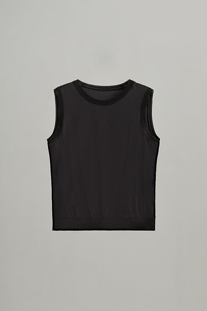 19 Momme Silk Sleeveless Round Neck Tank Top