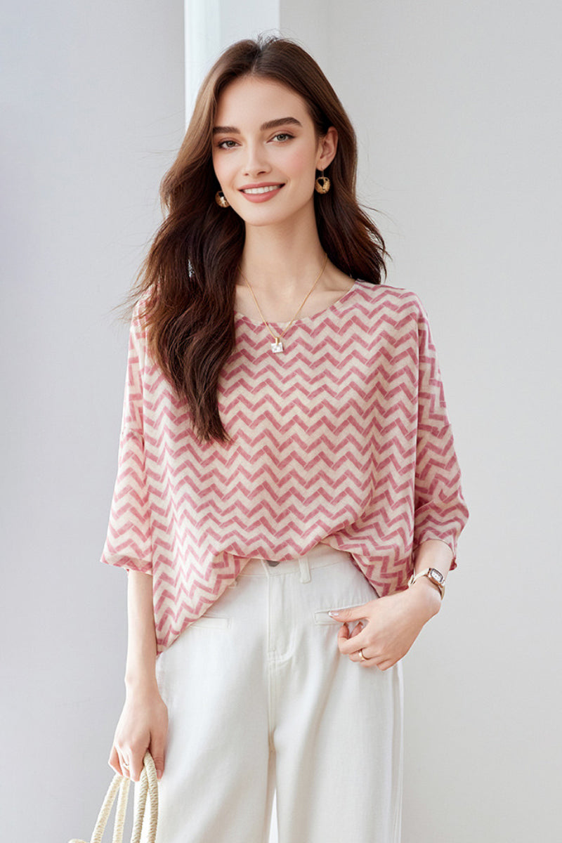 22 MM Silk Oversized Boho Printed Blouse
