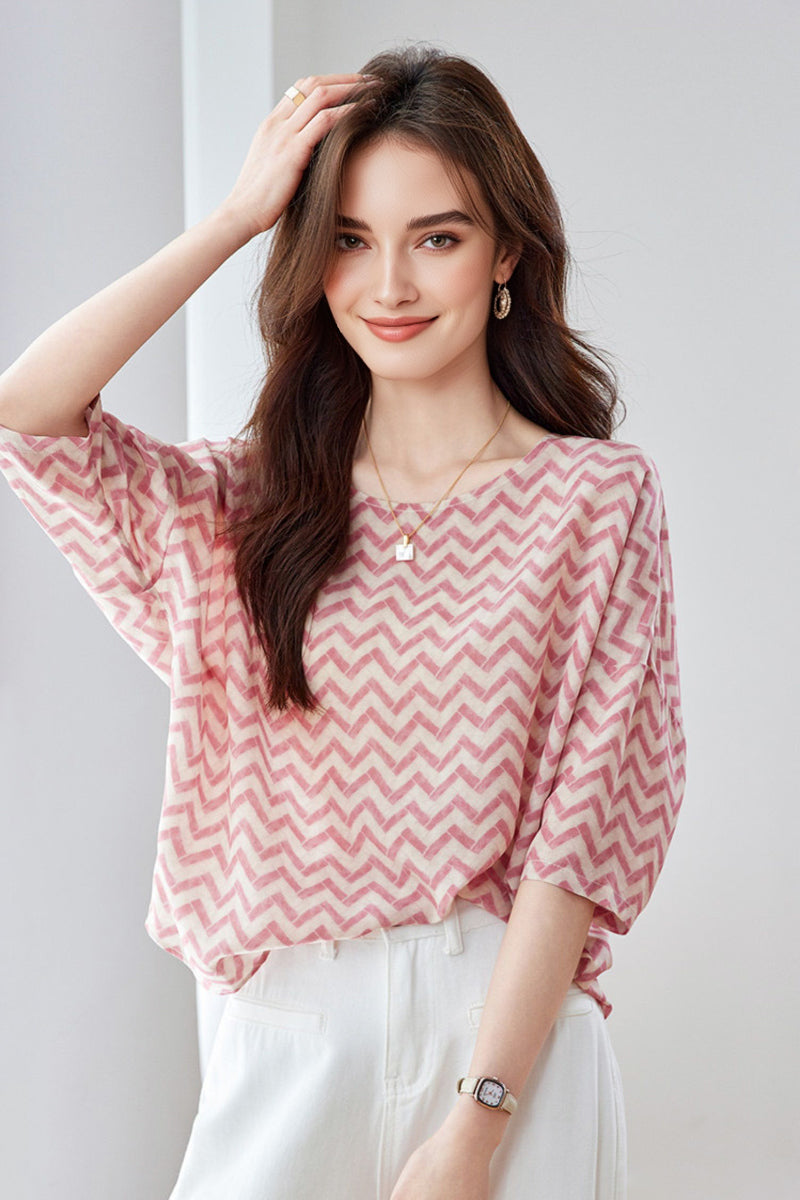 22 MM Silk Oversized Boho Printed Blouse