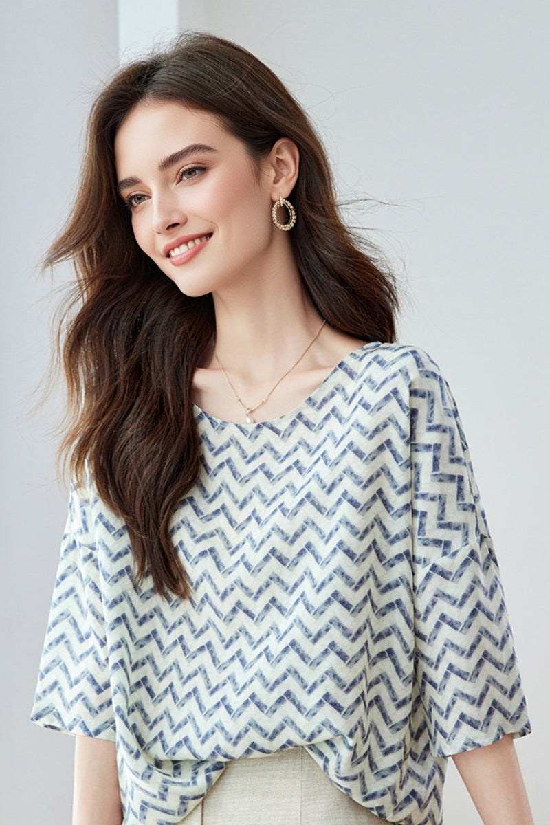 22 MM Silk Oversized Boho Printed Blouse