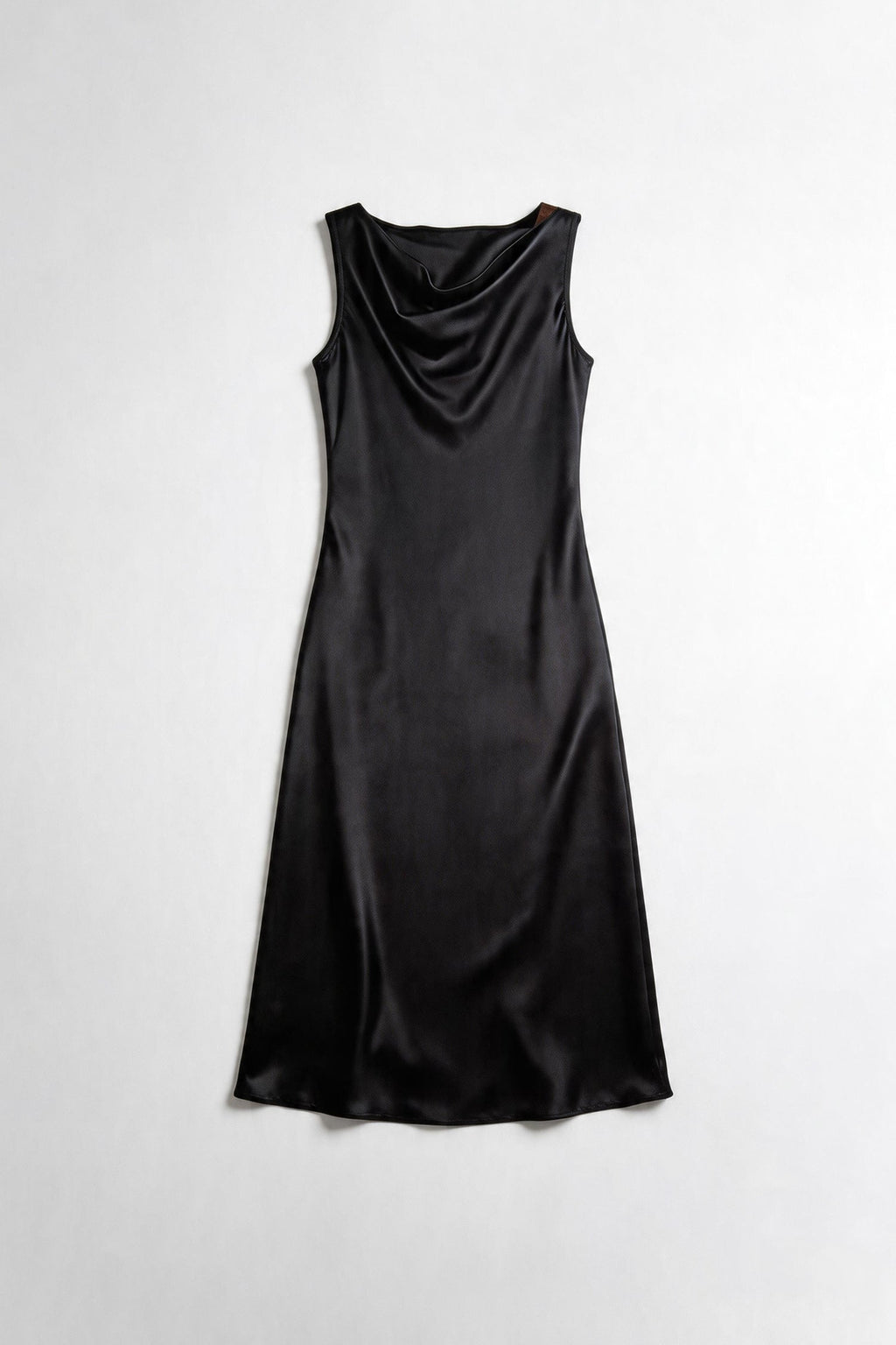 22 Momme Silk Sleevelss Cowl Neck Midi Dress