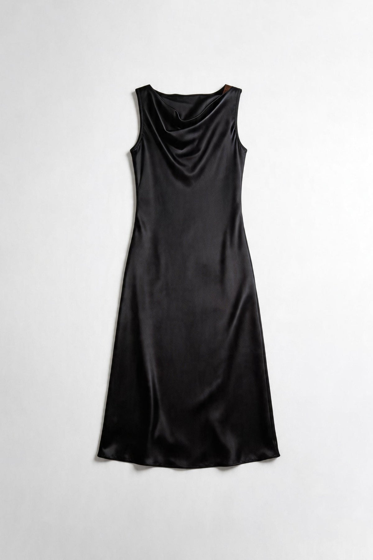22 Momme Silk Sleevelss Cowl Neck Midi Dress