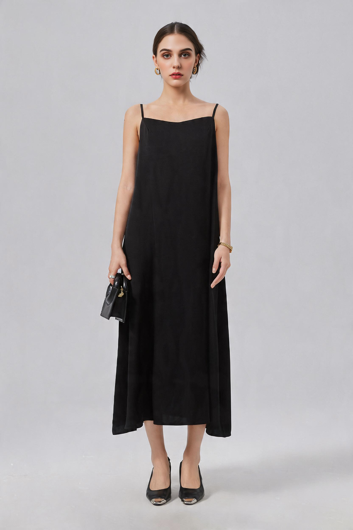 22 Momme Stretch Silk Double Crepe Slip Dress