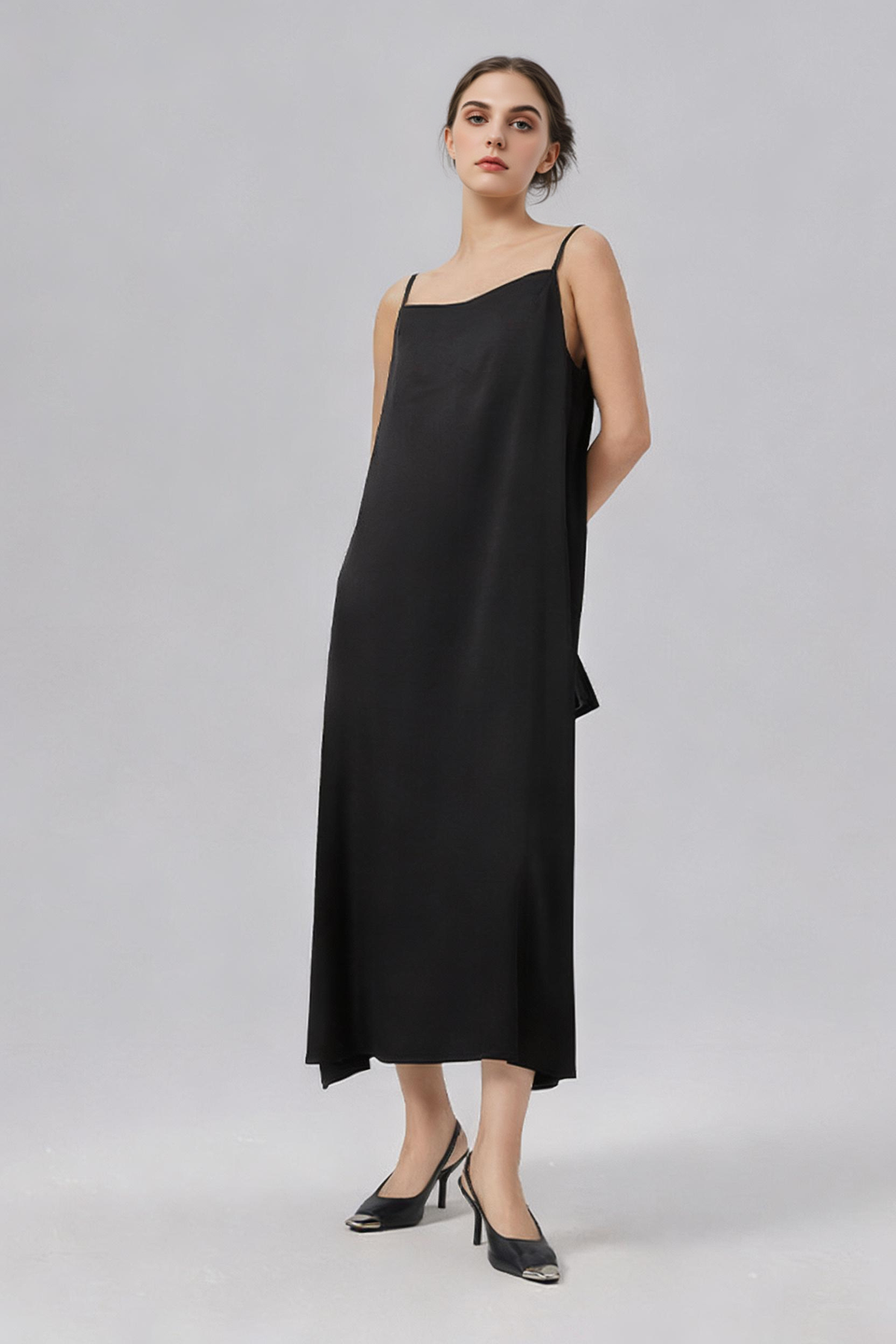 22 Momme Stretch Silk Double Crepe Slip Dress