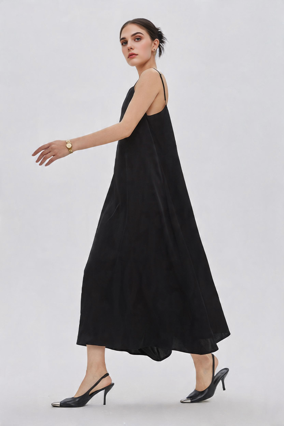 22 Momme Stretch Silk Double Crepe Slip Dress