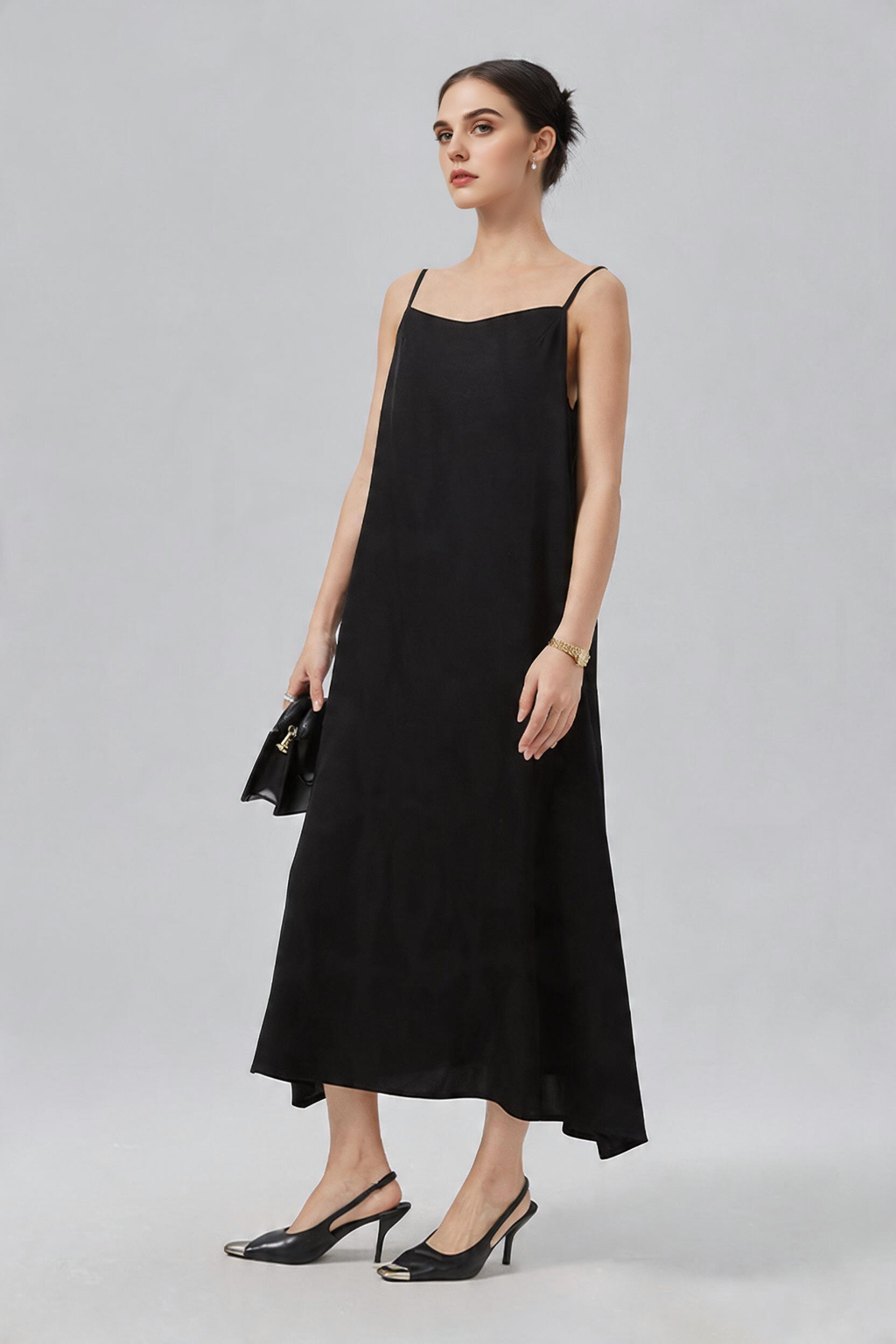 22 Momme Stretch Silk Double Crepe Slip Dress