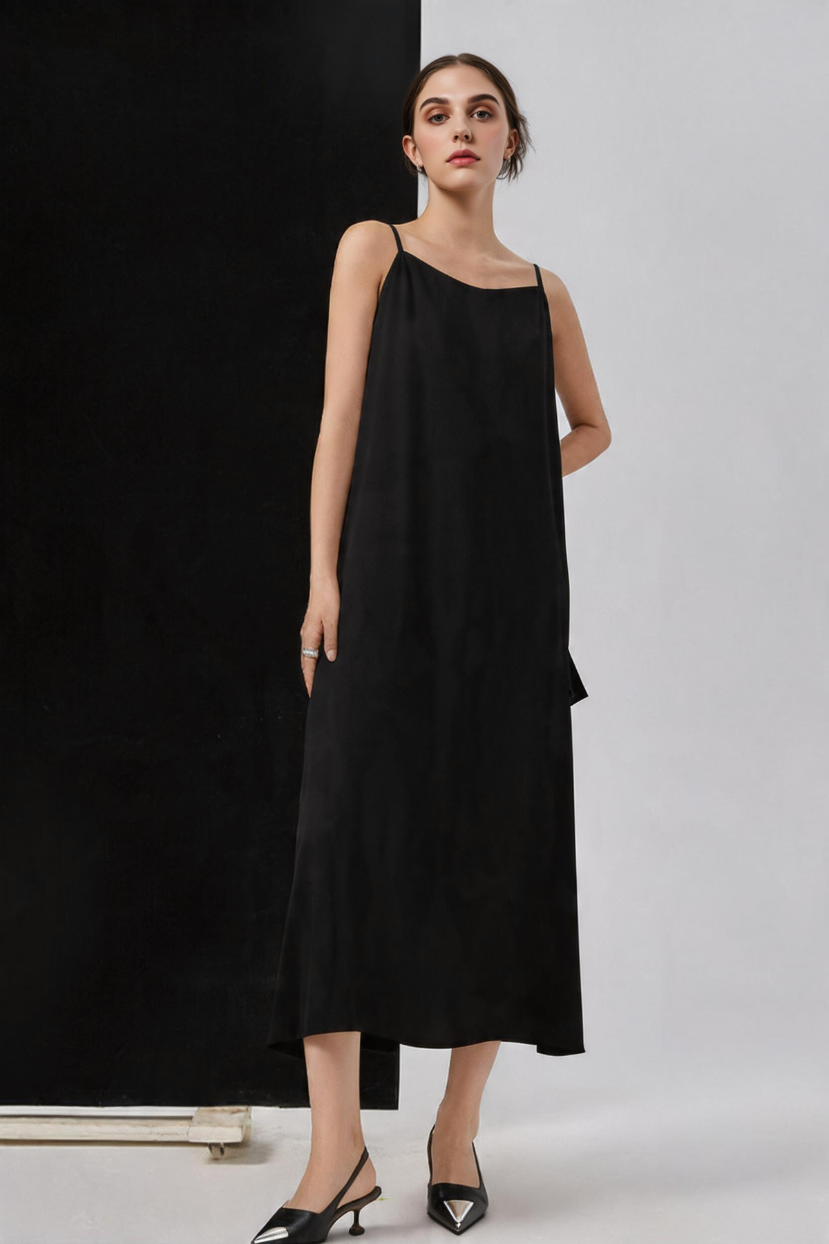 22 Momme Stretch Silk Double Crepe Slip Dress