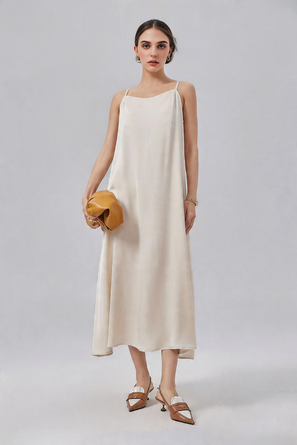 22 Momme Stretch Silk Double Crepe Slip Dress
