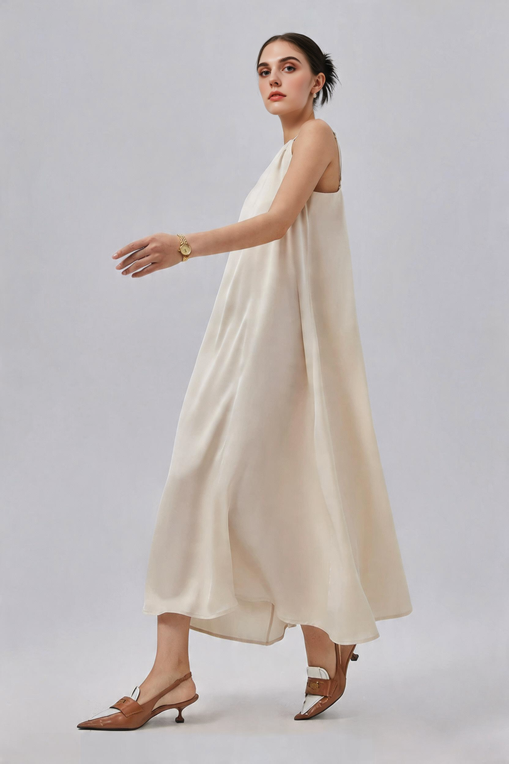 22 Momme Stretch Silk Double Crepe Slip Dress