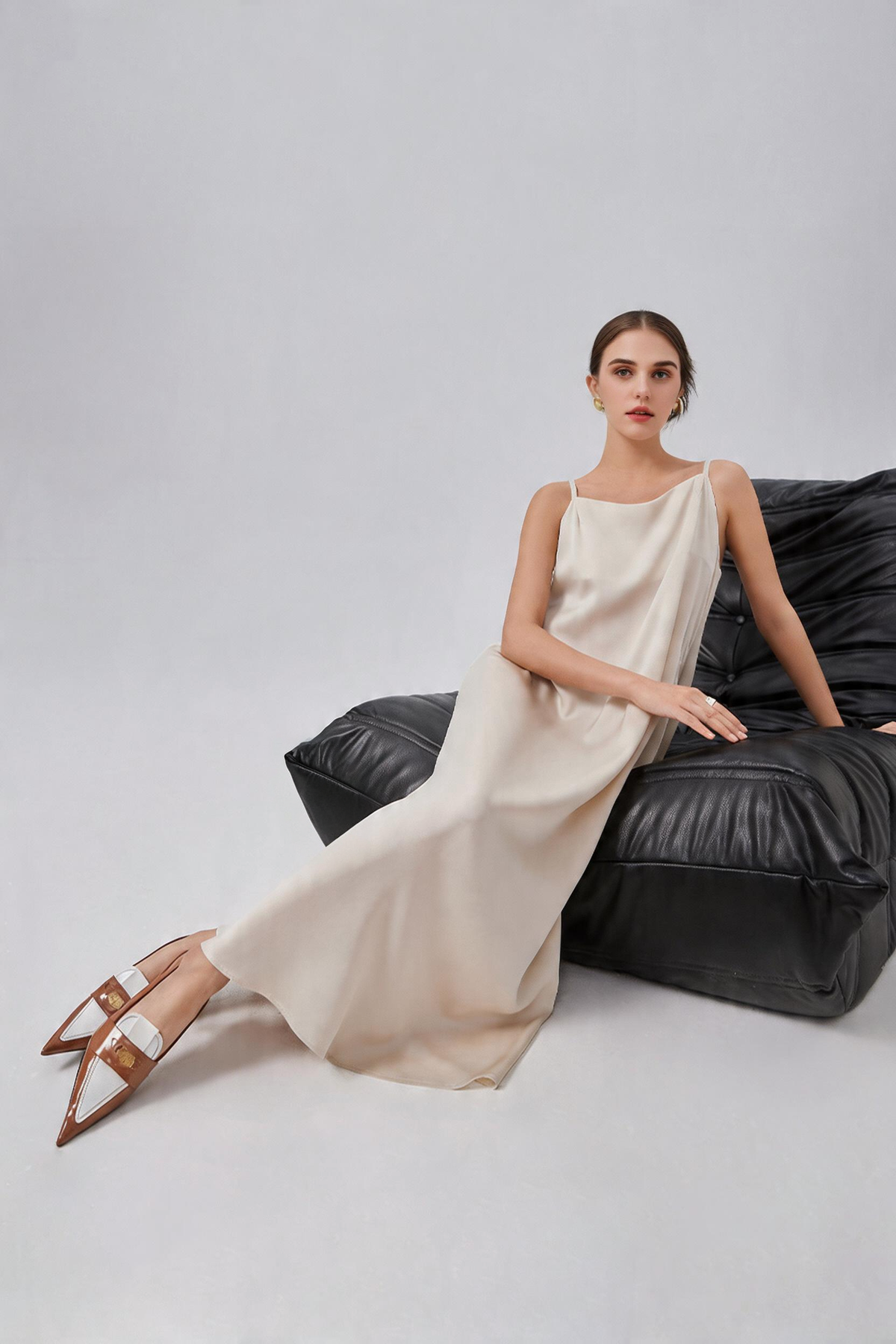 22 Momme Stretch Silk Double Crepe Slip Dress